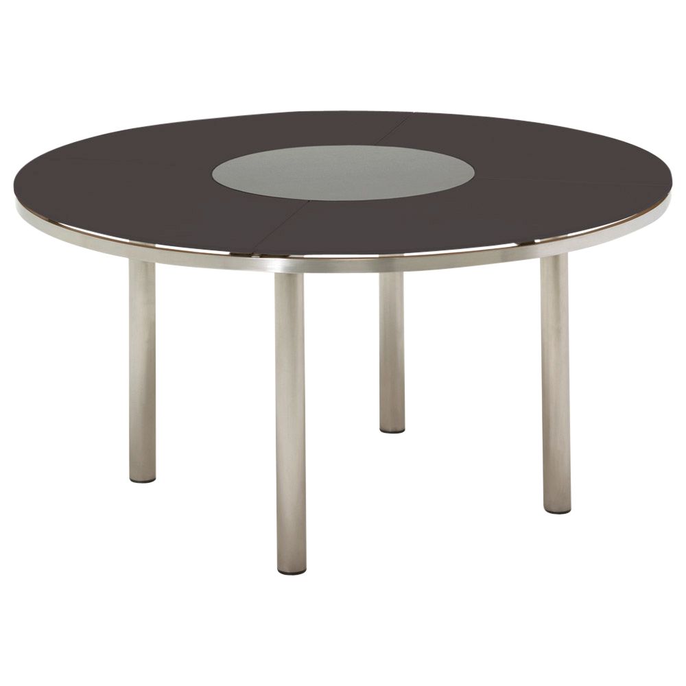Gloster Kore Round 6 Seater Outdoor Dining Table, Slate Glass at John Lewis