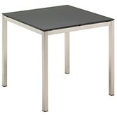 Gloster Kore Square 4 Seater Outdoor Dining Table, Slate Glass, width 80cm