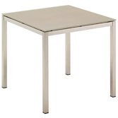 Gloster Kore Square 4 Seater Outdoor Dining Table, Taupe Glass, width 80cm