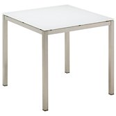 Gloster Kore Square 4 Seater Outdoor Dining Table, White Glass, width 80cm