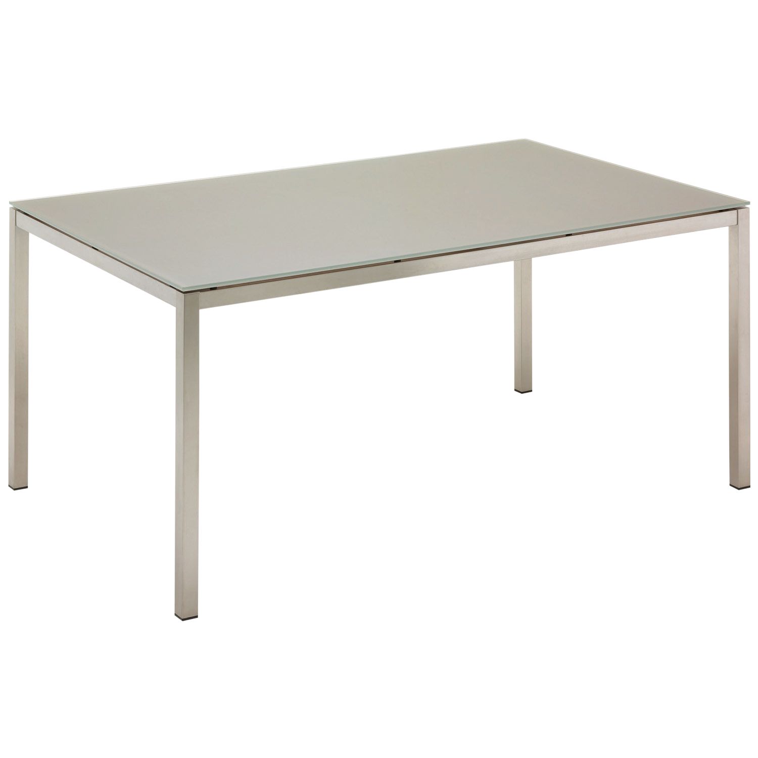 Gloster Kore Rectangular 6 Seater Dining Table, Taupe Glass, width 162cm