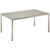 Gloster Kore Rectangular 6 Seater Dining Table, Taupe Glass, width 162cm