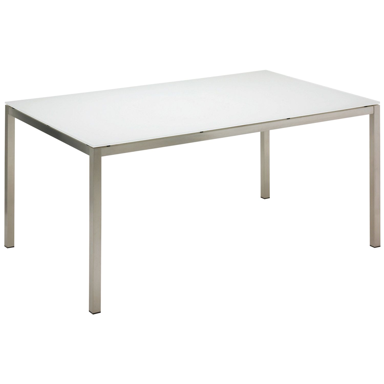 Gloster Kore Rectangular 6 Seater Dining Table, White Glass, width 162cm
