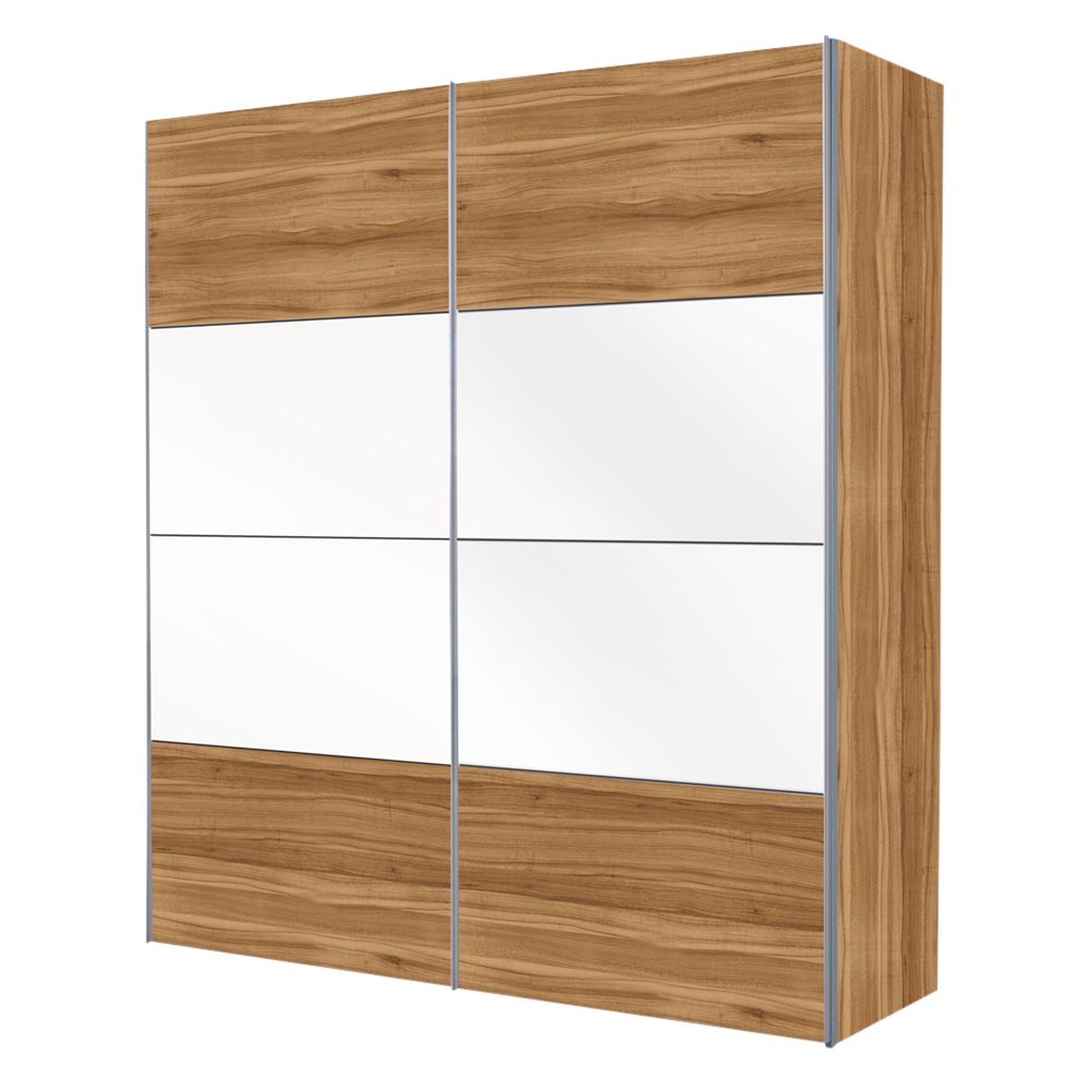 Vier Sliding Wardrobe, Walnut / White