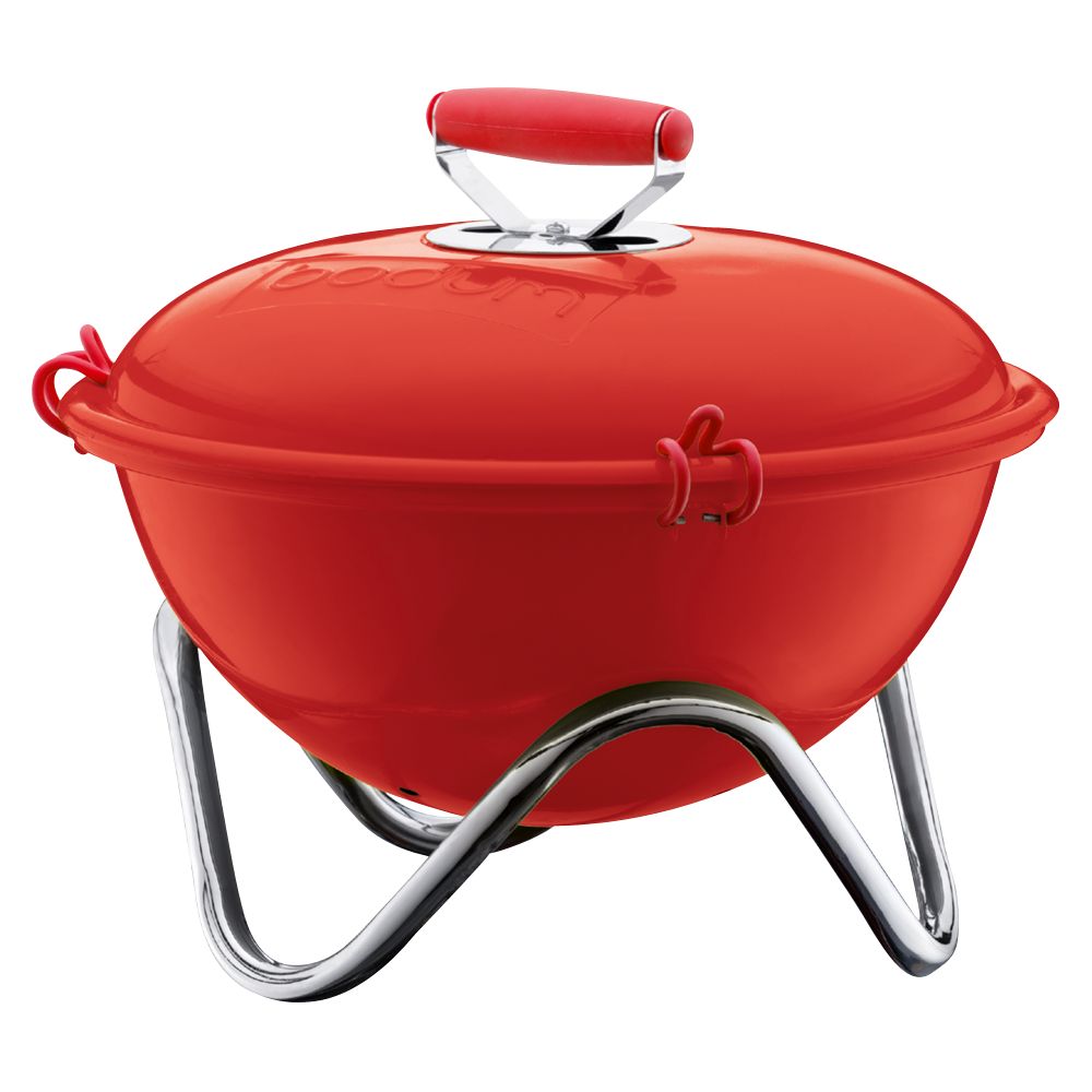 Bodum Fyrkat Barbecue Picnic Charcoal Grill, Red
