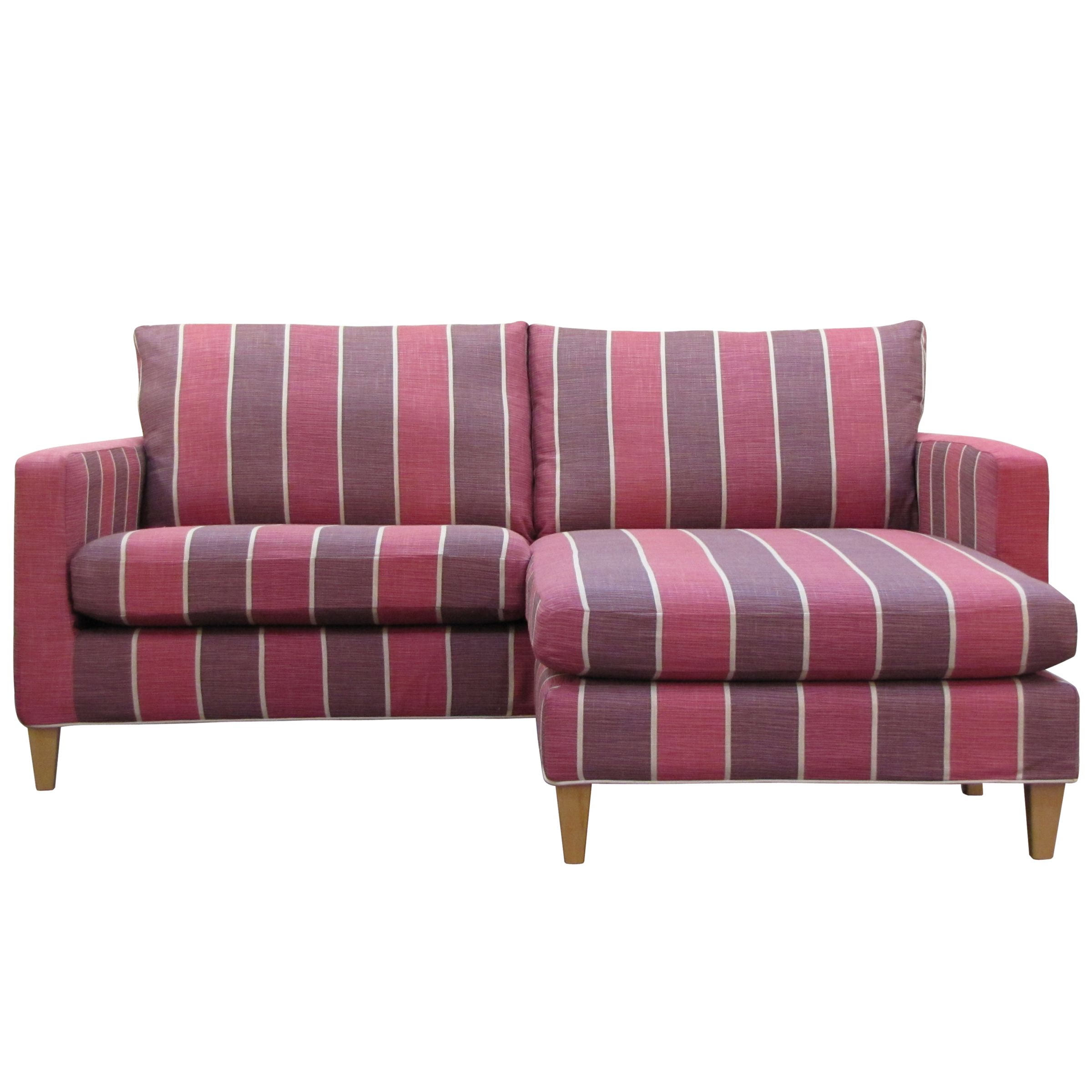 John Lewis Bailey Large Chaise, Delaware Stripe, Berry at JohnLewis