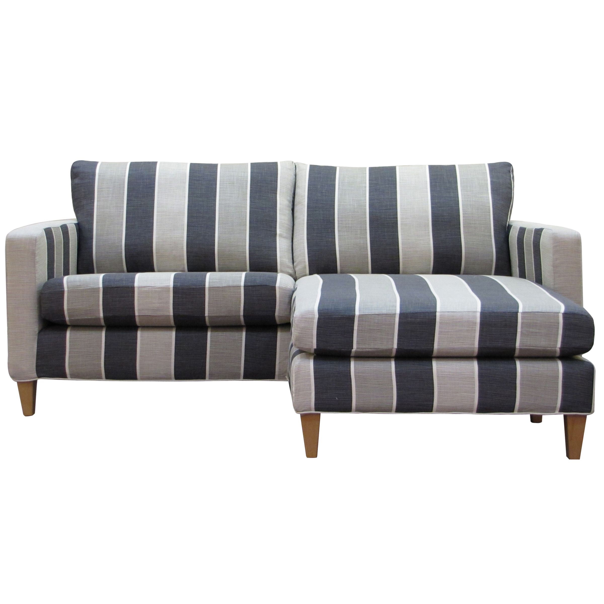 John Lewis Bailey Large Chaise, Delaware Stripe, Ebony at JohnLewis