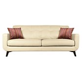 John Lewis Barbican Large Leather Sofa, Soul White / Dark Leg, width 206cm