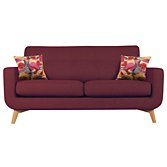 John Lewis Barbican Medium Sofa, Cossette Mulberry / Light Leg, width 176cm