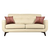John Lewis Barbican Medium Leather Sofa, Soul White / Dark Leg, width 176cm