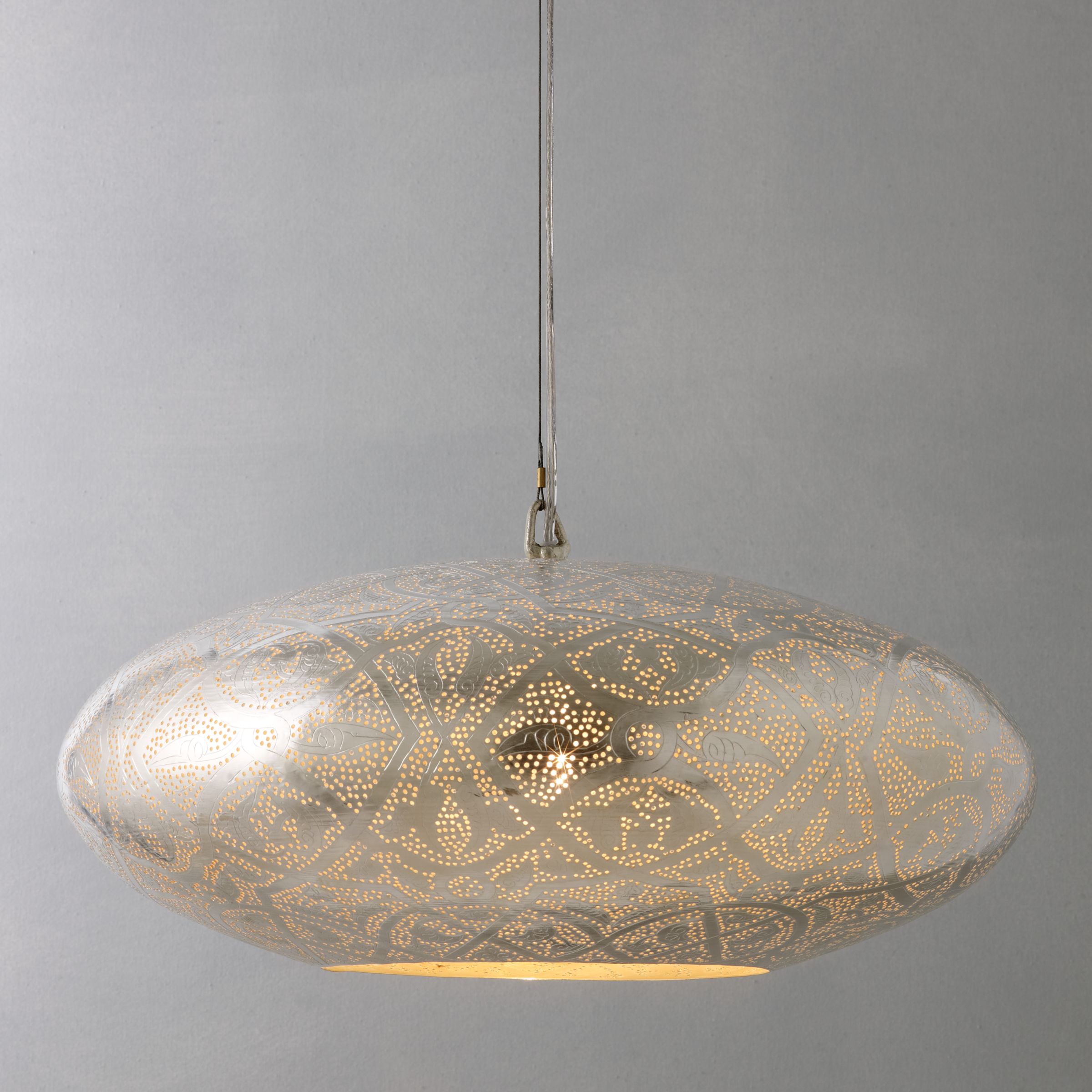 Zenza Filigrain Oval Pendant Ceiling Light at John Lewis