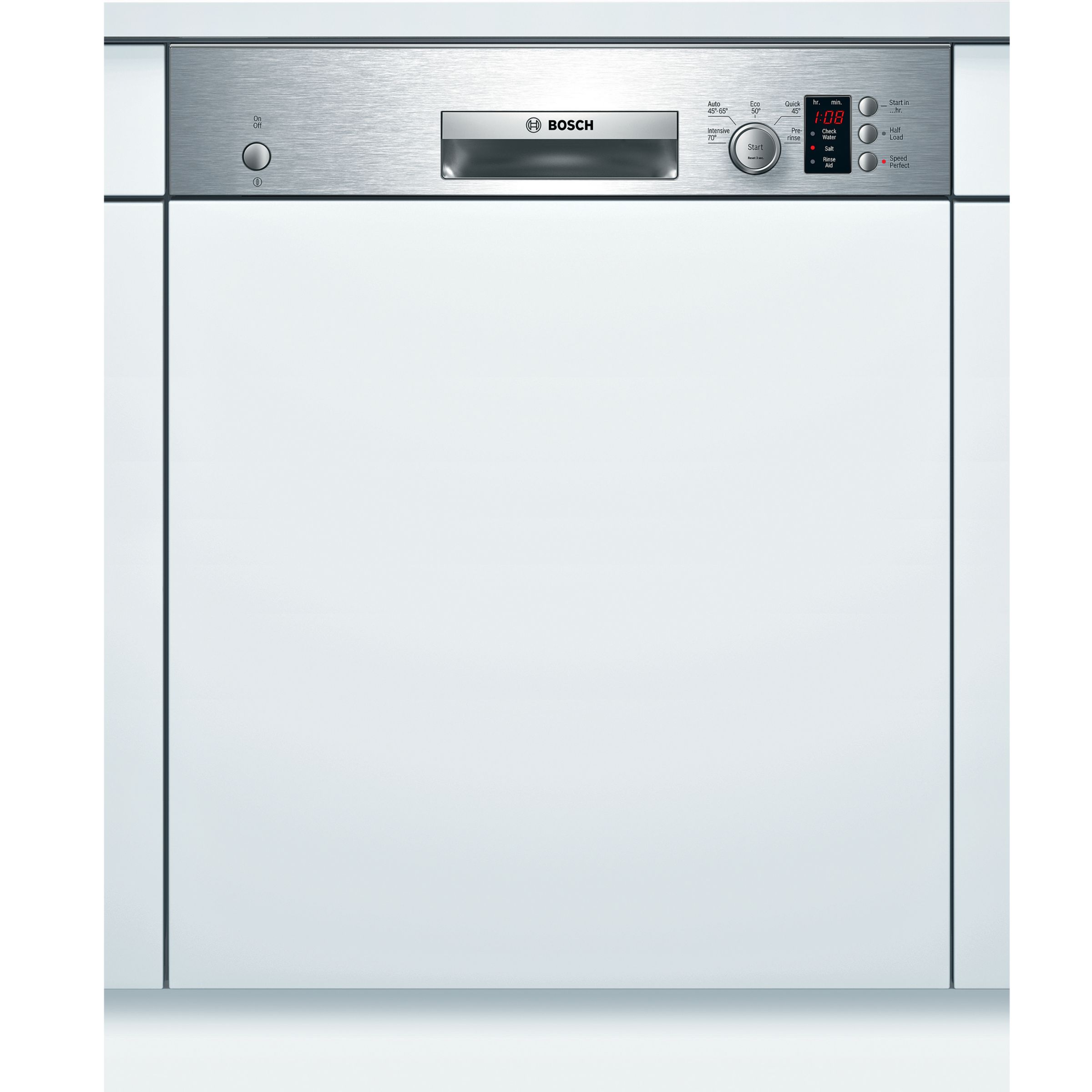 Bosch SMI50C05GB Semi-Integrated Dishwasher, Stainless Steel