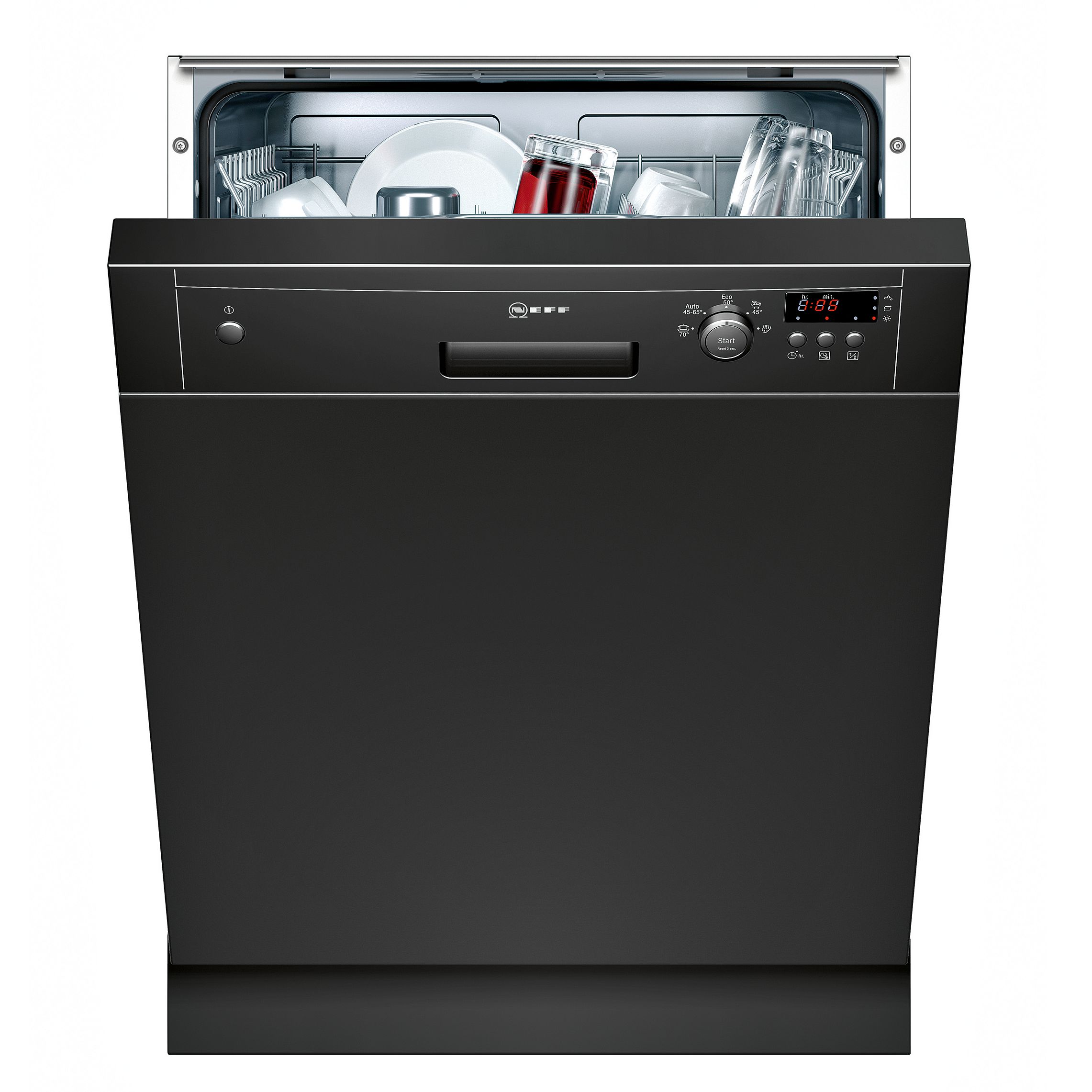 Neff S41E50S0GB Semi-Integrated Dishwasher, Black at John Lewis