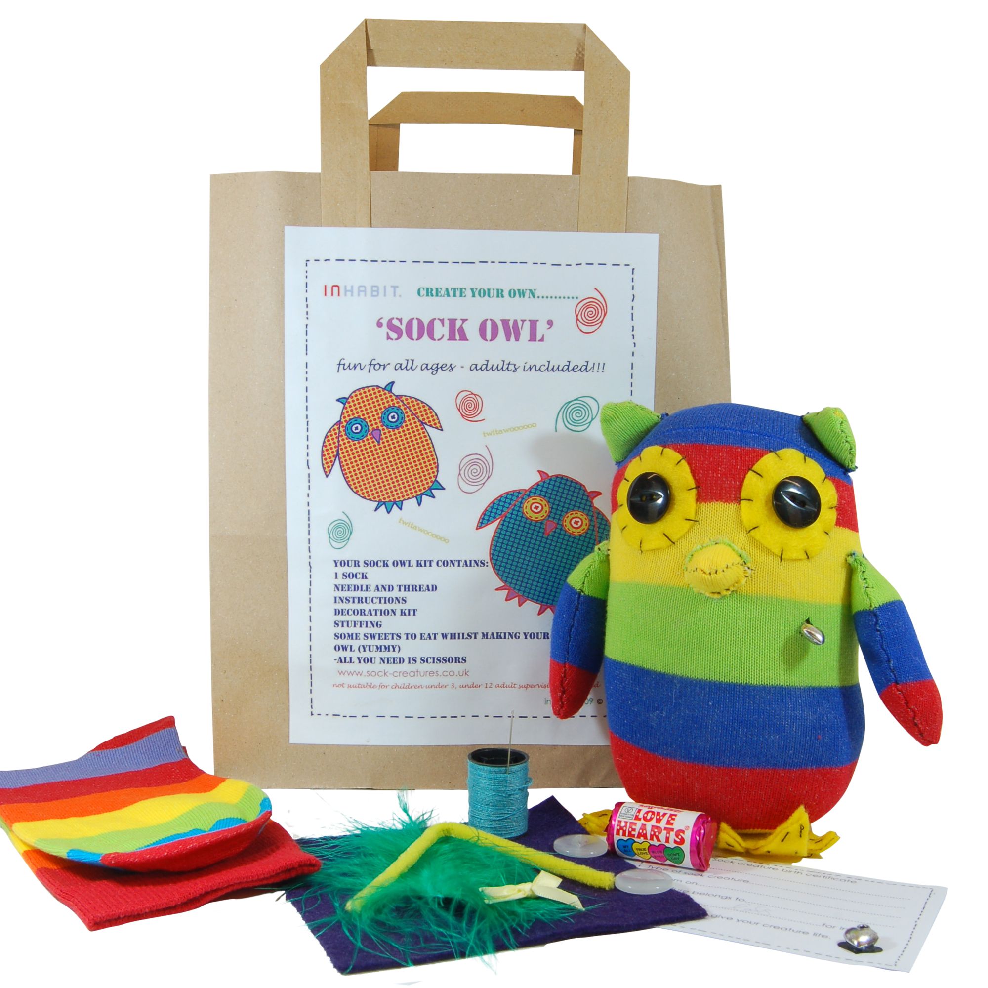 Sock Creatures Sock Owl Kit
