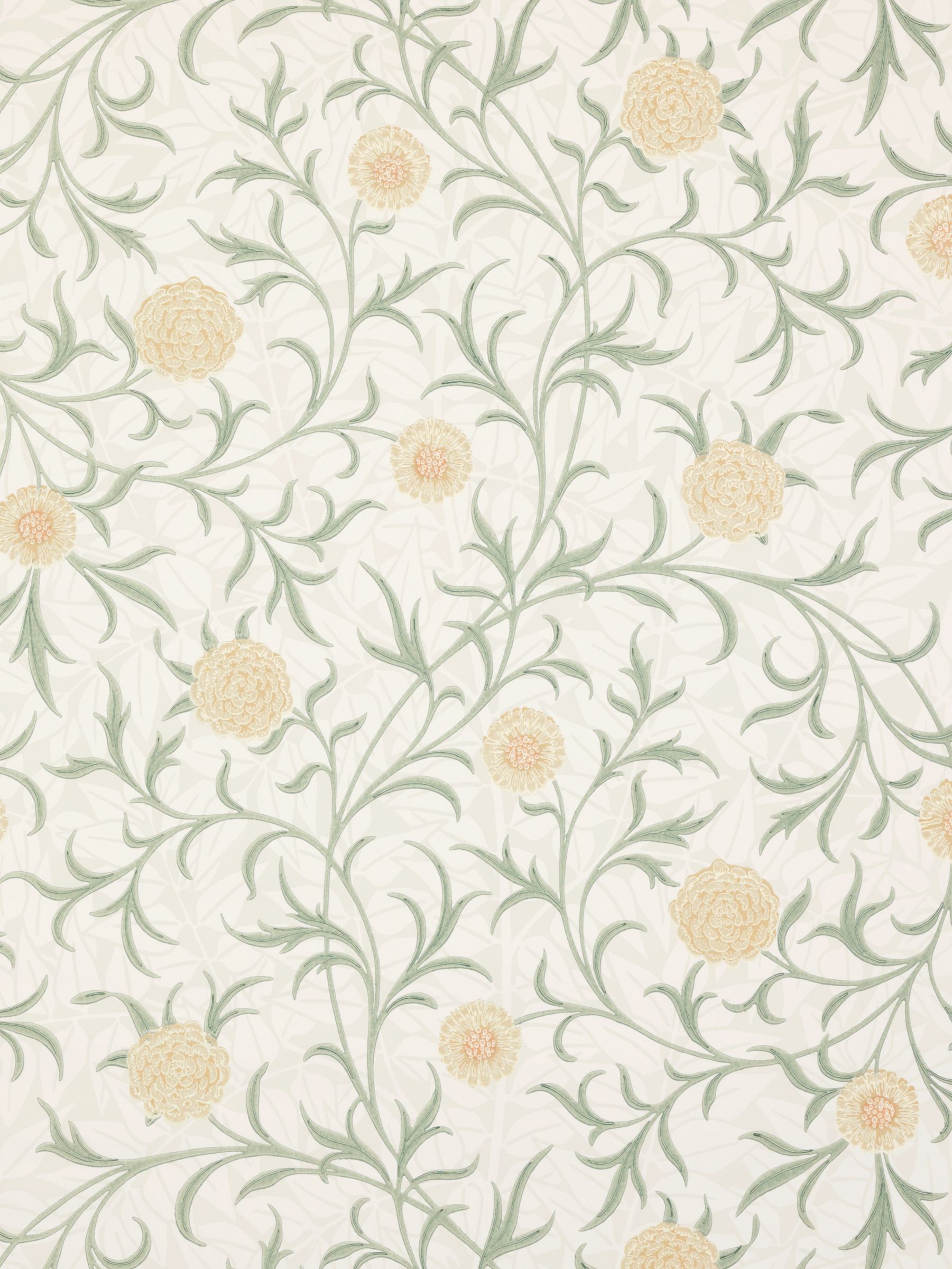 Buy Sanderson Wallpaper, Morris & Co Scroll, Thyme / Pear, 210365 