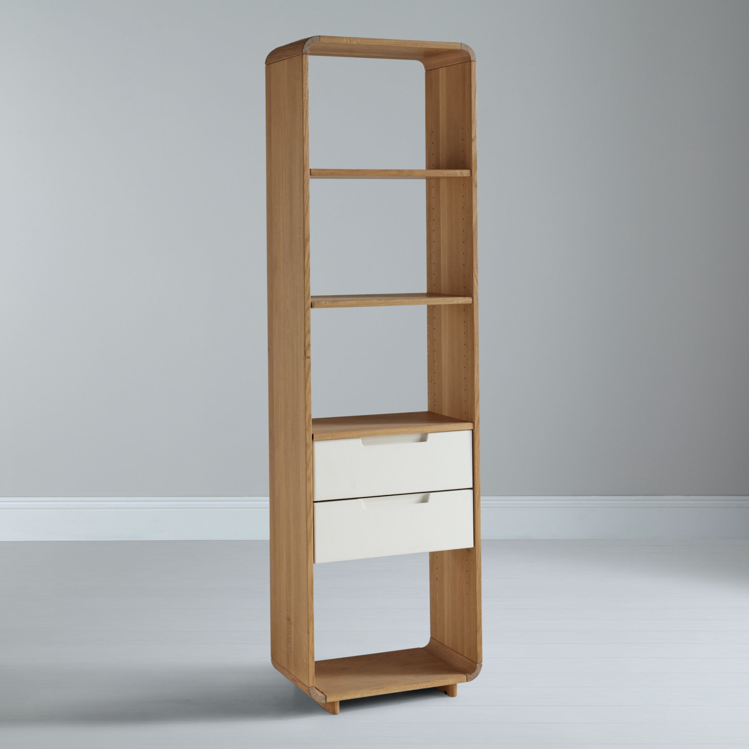 John Lewis Mira 2 Drawer Bookcase, Narrow