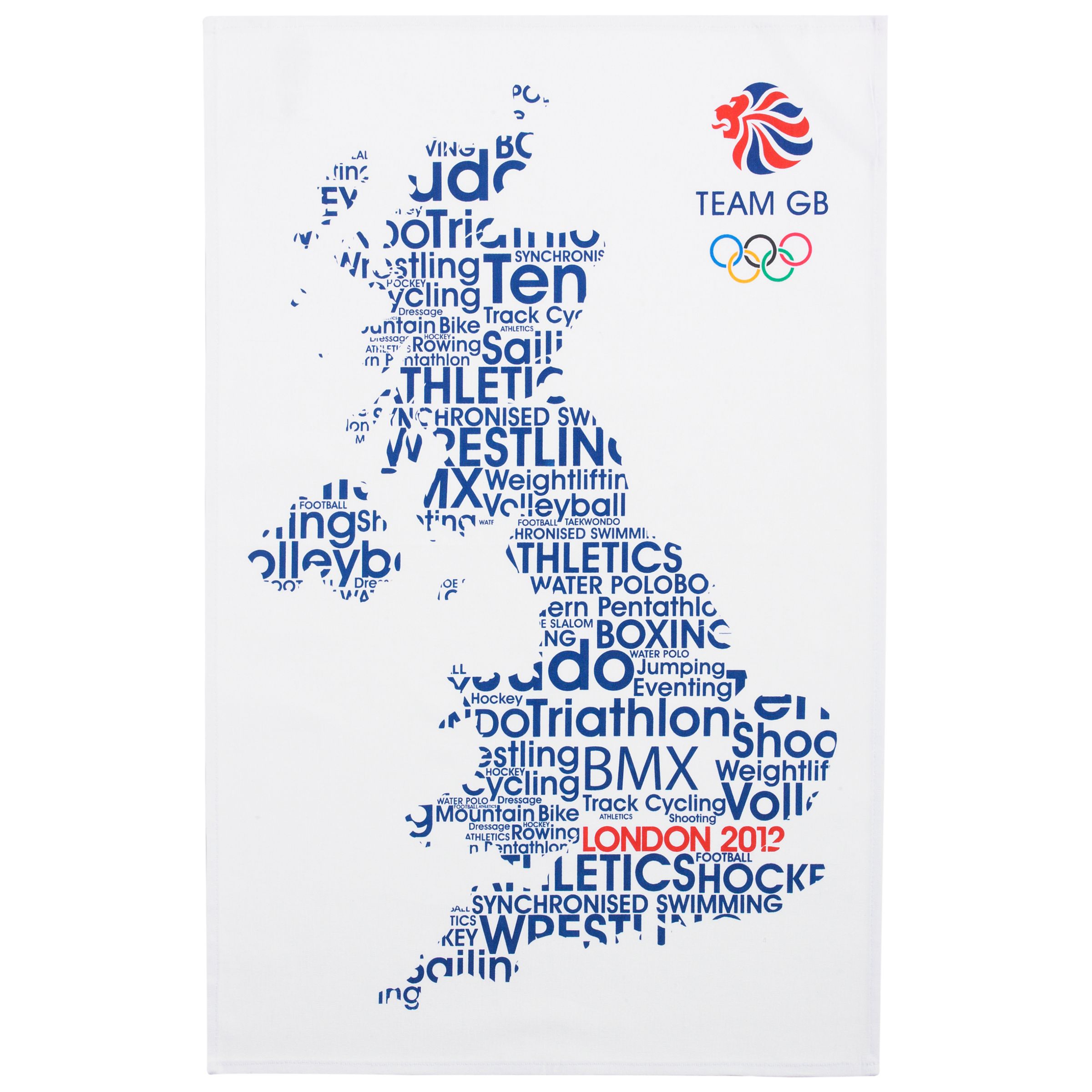 Click Here for London 2012 Olympic Games Team GB Map Tea Towel, Multi