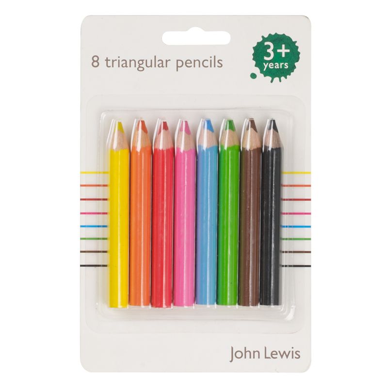 John Lewis Triangular Pencils, Pack of 8