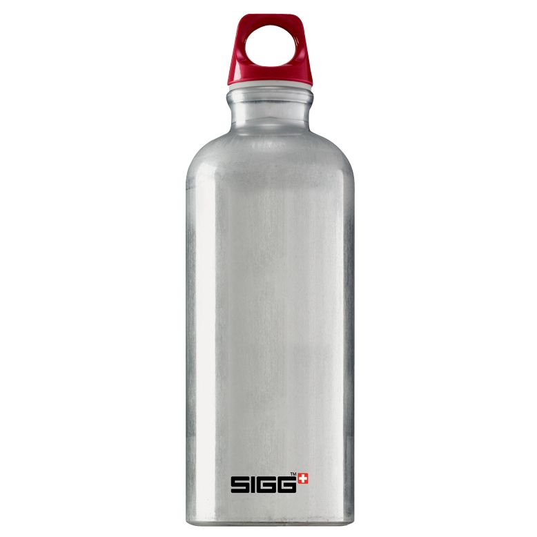 Sigg Sports Bottle, 0.6L, Silver/Red