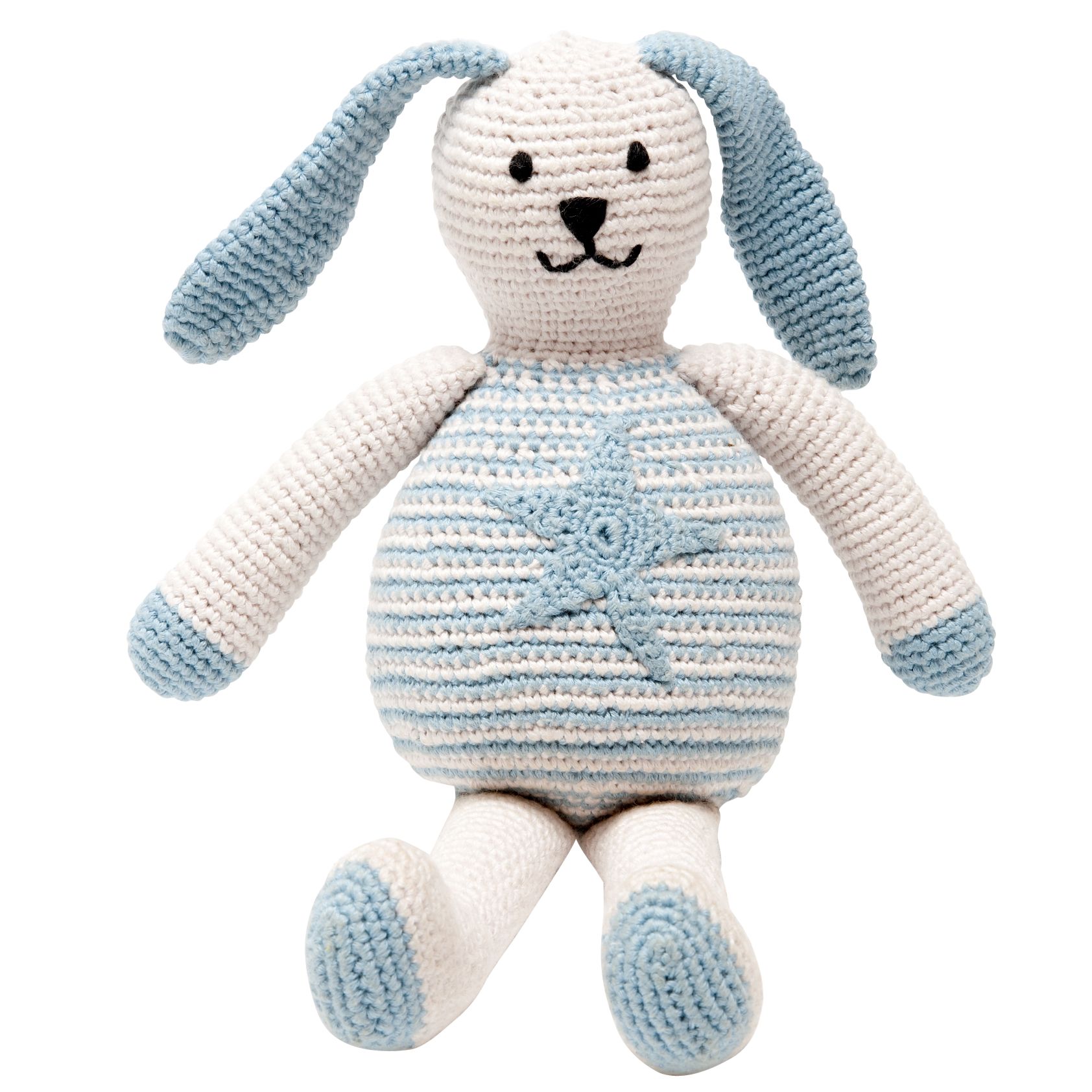Pebble Fair Trade Organic Cotton Bunny, Blue