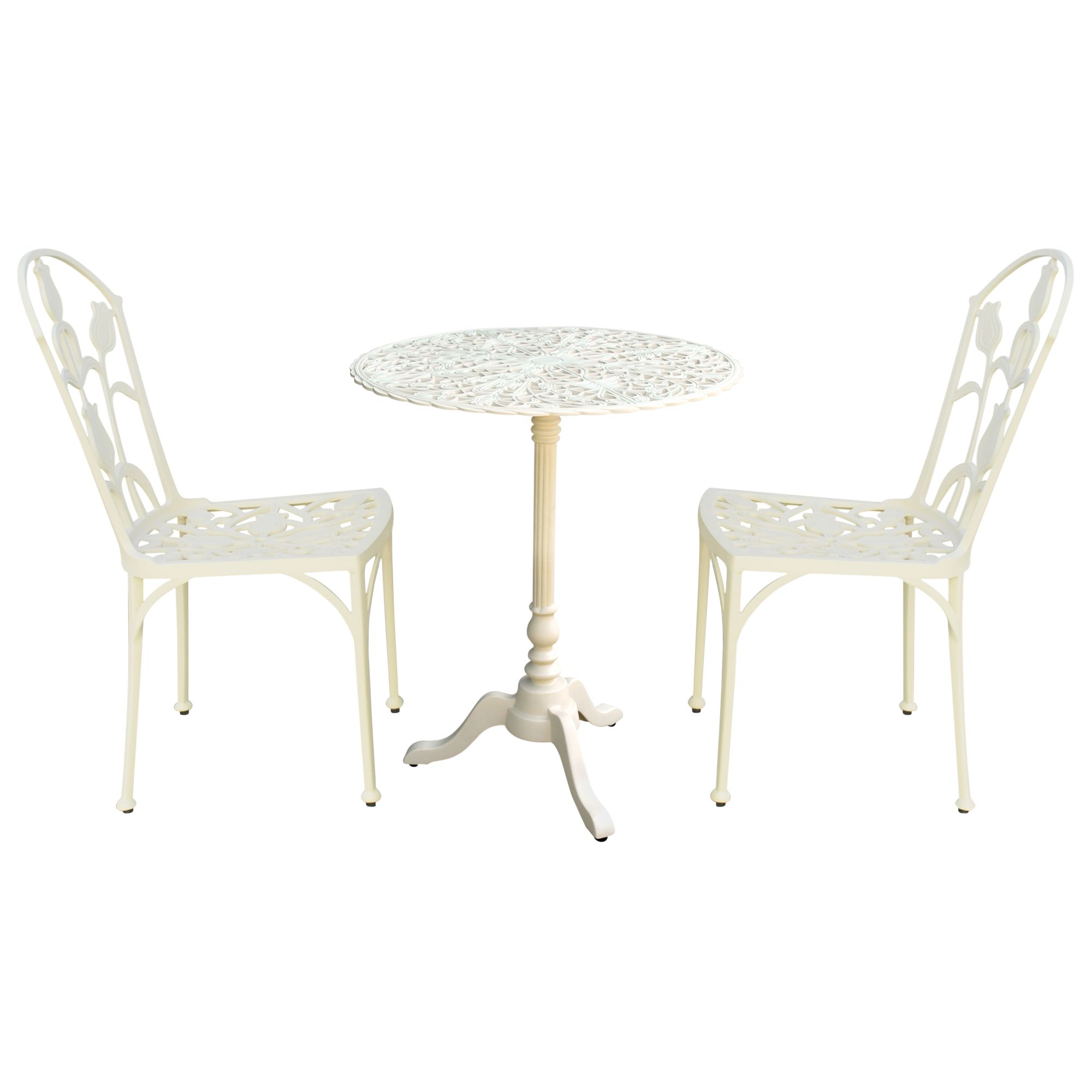 RHS Tulipamania Pedestal Table Set, Purissima, 60cm