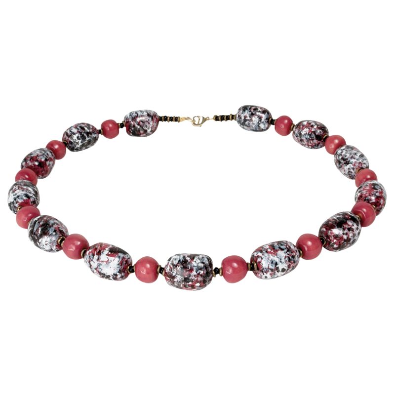 Kazuri Kikapu Pink Splash Necklace
