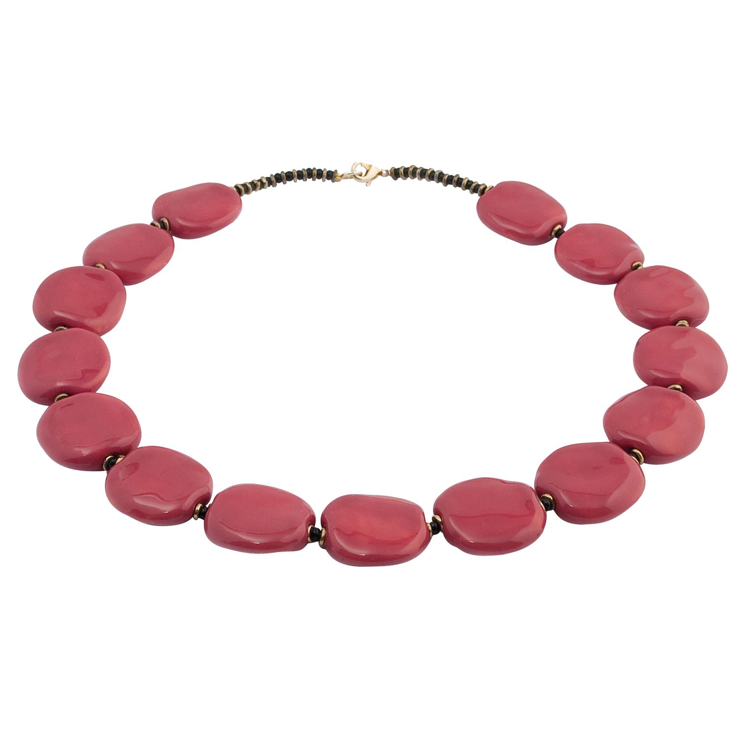 Kazuri Pita Pat Rose Pink Necklace
