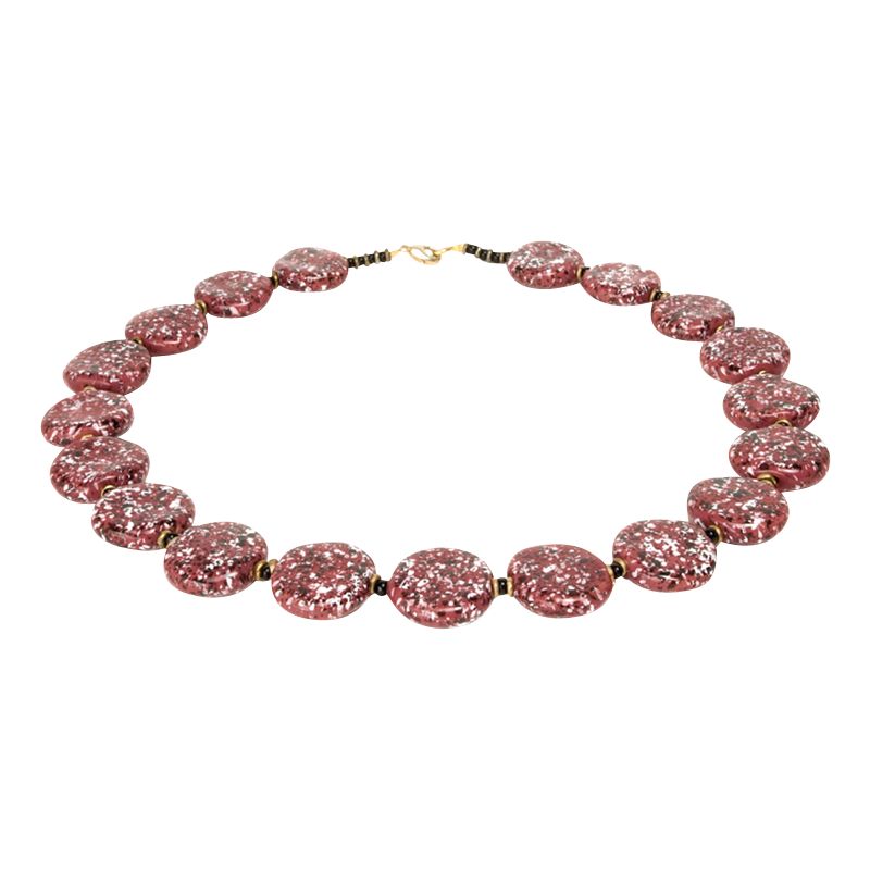 Kazuri Smartie Pink Splash Necklace