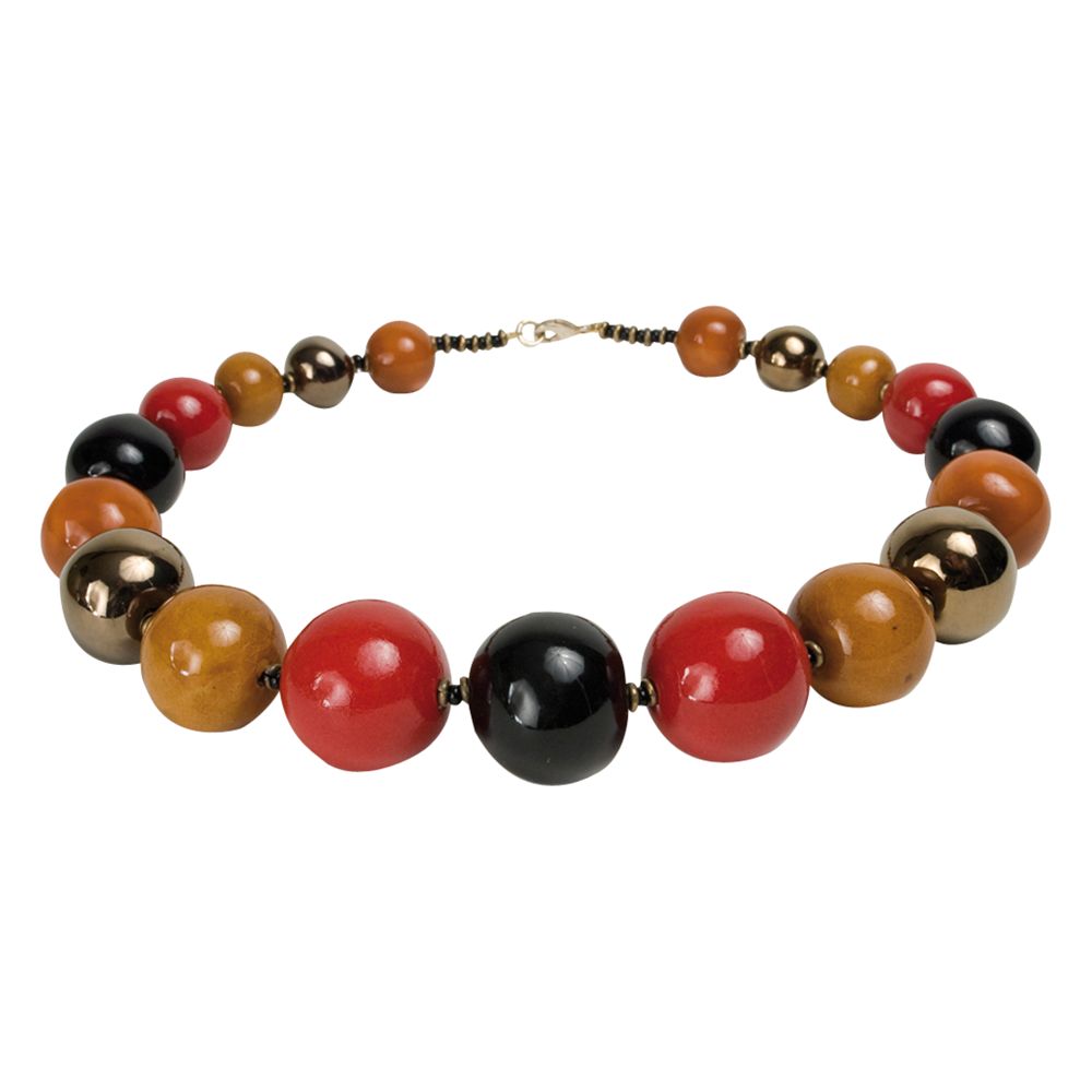 Kazuri Tango Round Ceramic Bead Necklace, Gabra