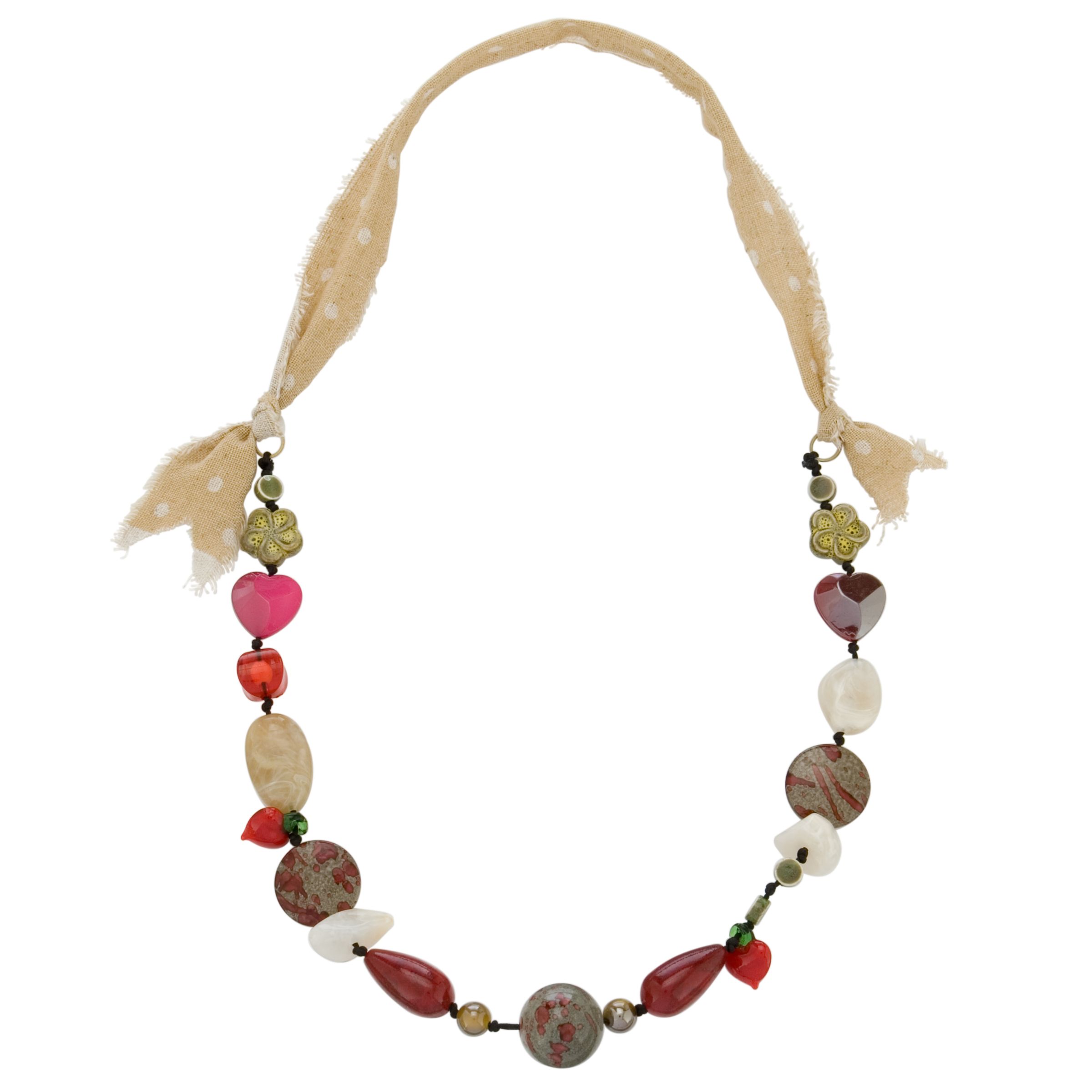 One Button Assorted Flower Bead Necklace, Purple