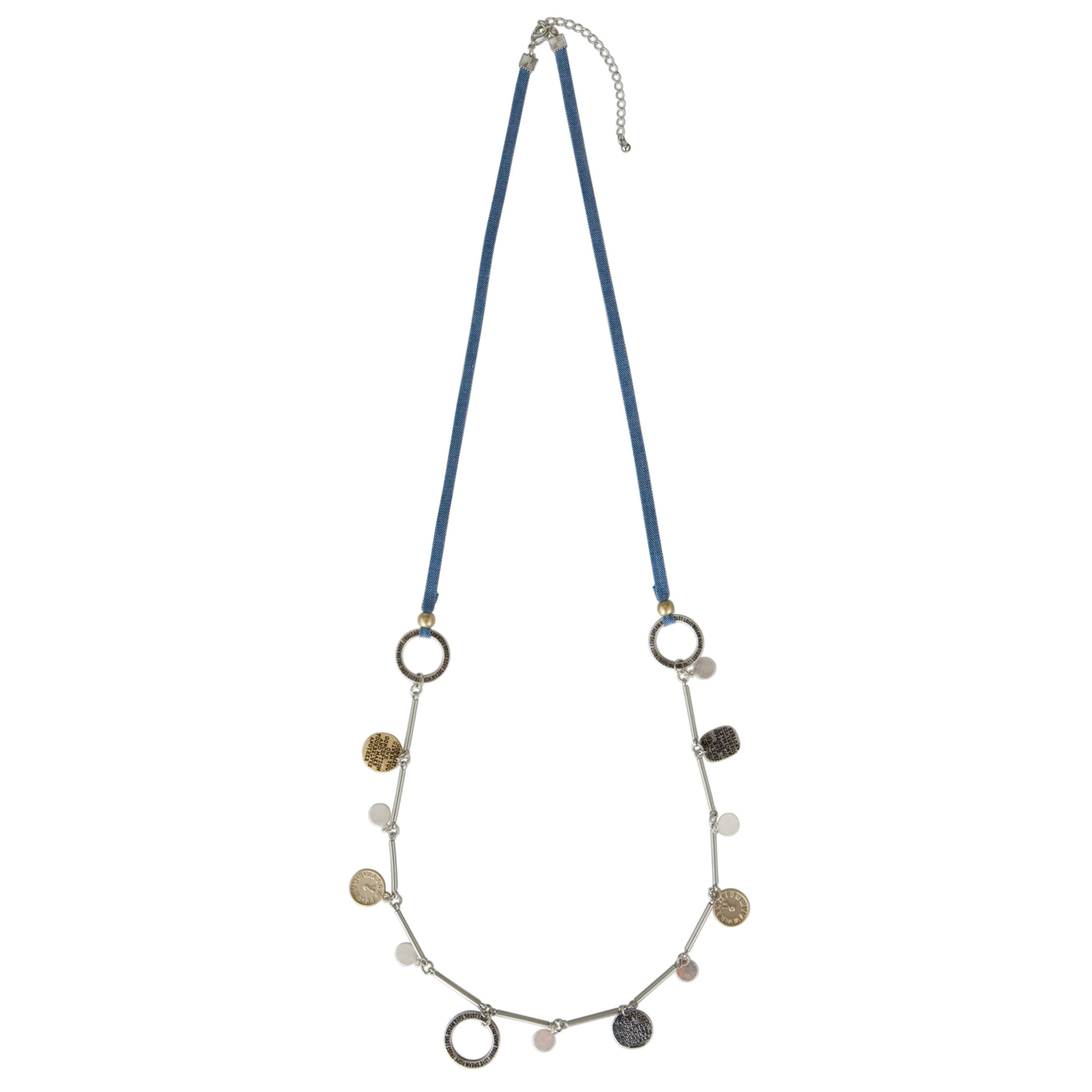 One Button Assorted Embossed Circle Necklace