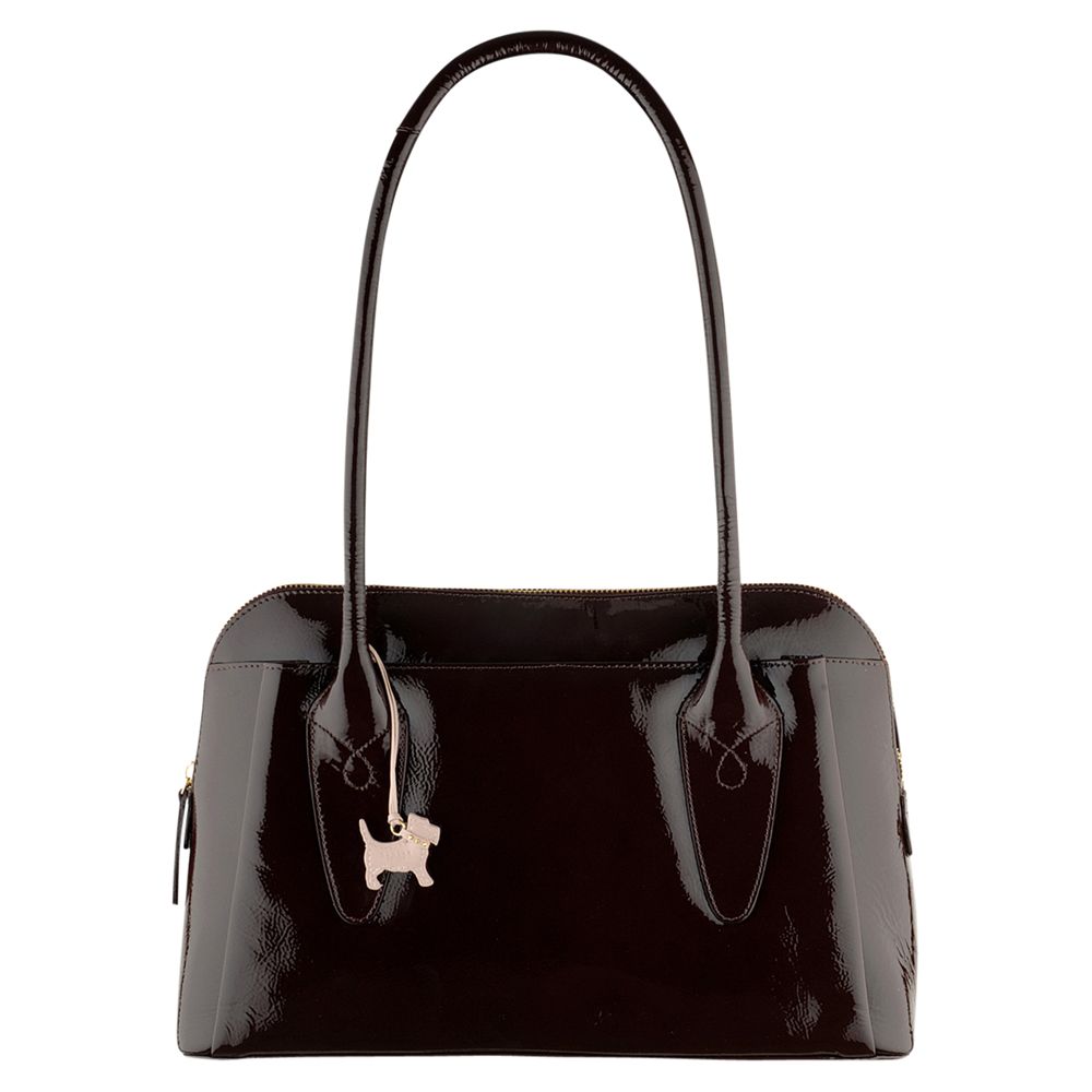 Radley Aldgate Patent Large Tote Handbag Chocolate