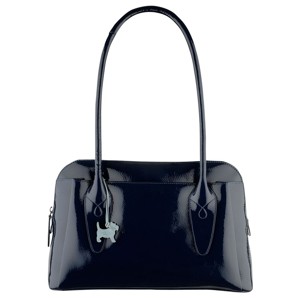 Radley Aldgate Large Ziptop Patent Tote Prussian