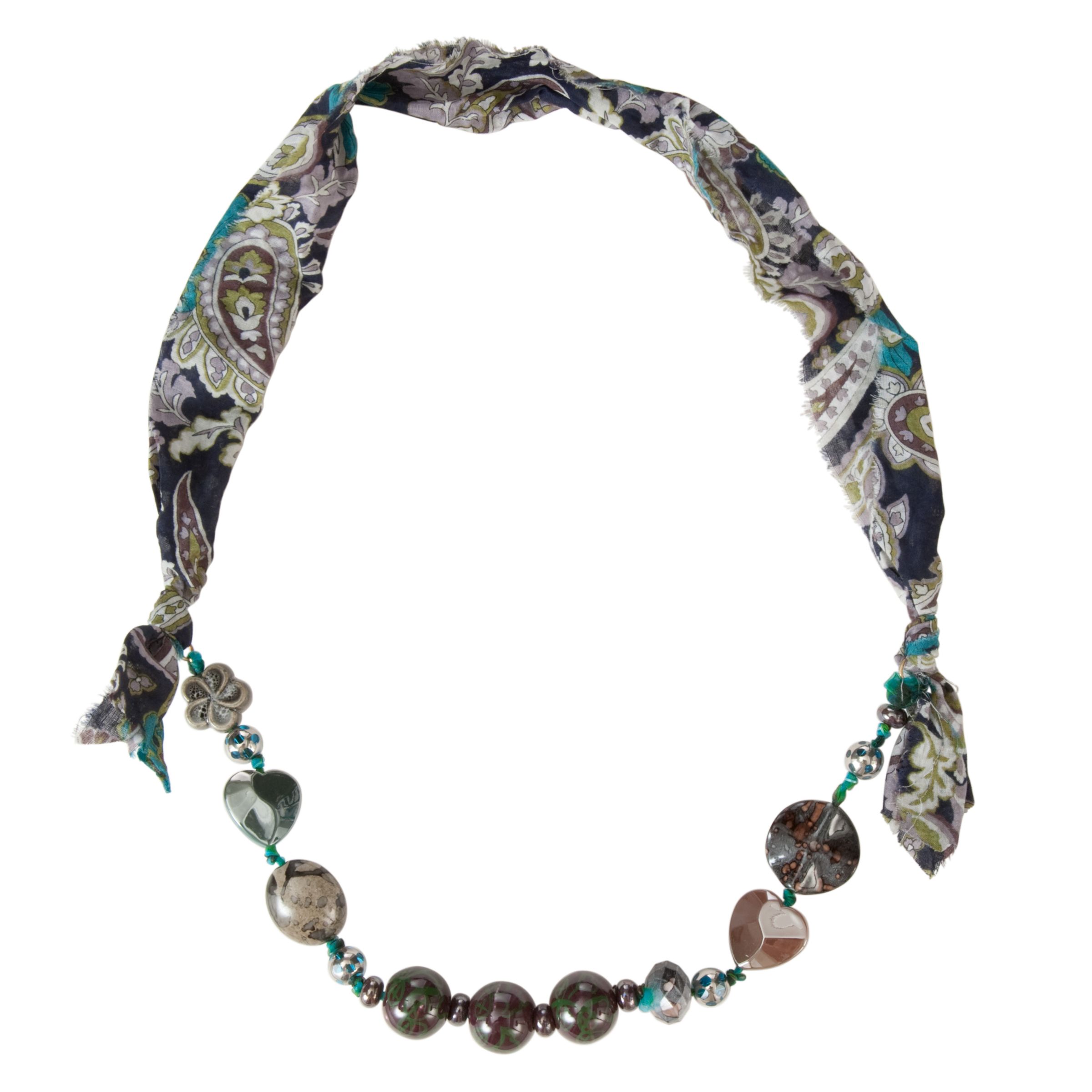 One Button Assorted Beads Necklace