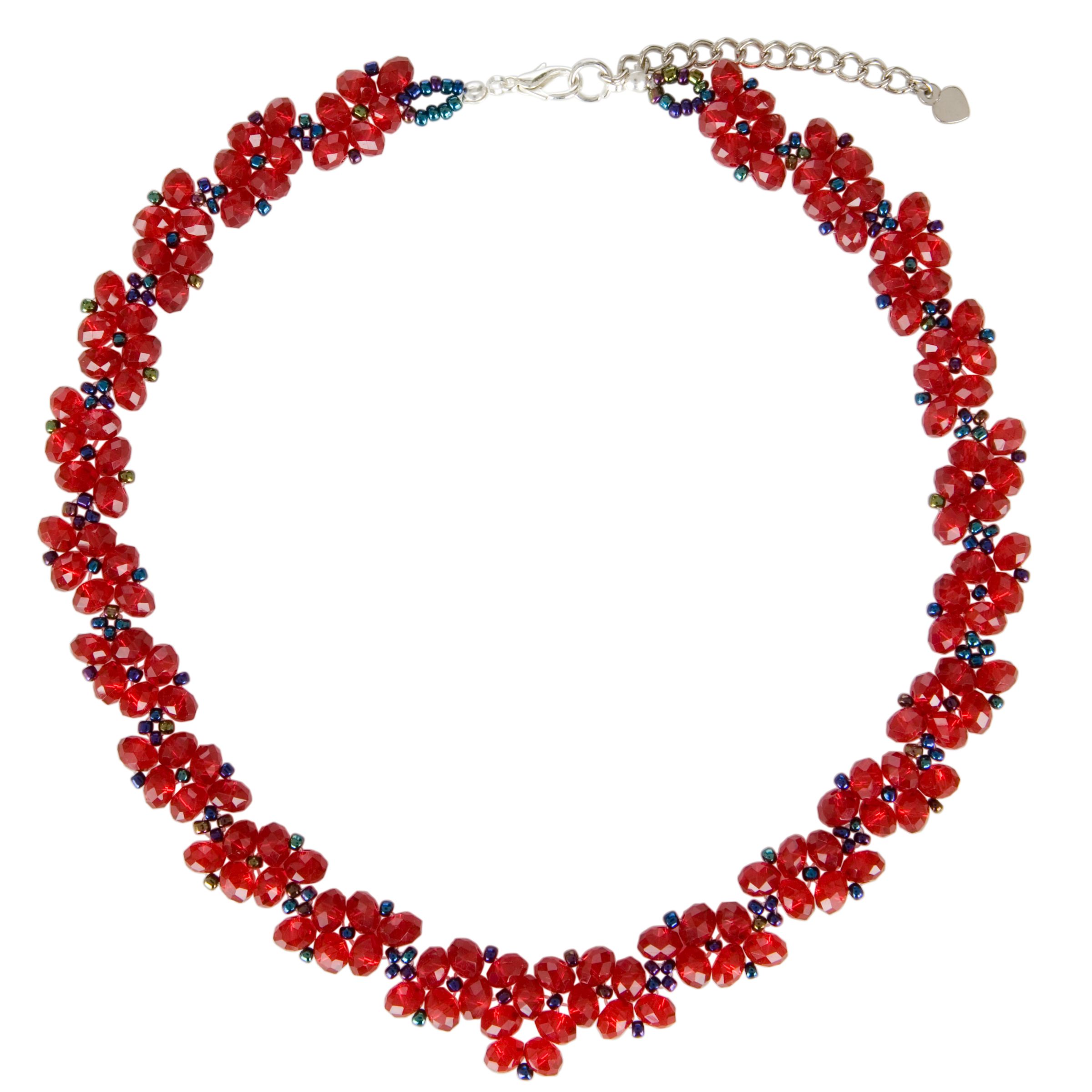 One Button Crystal Sparkle Necklace, Ruby