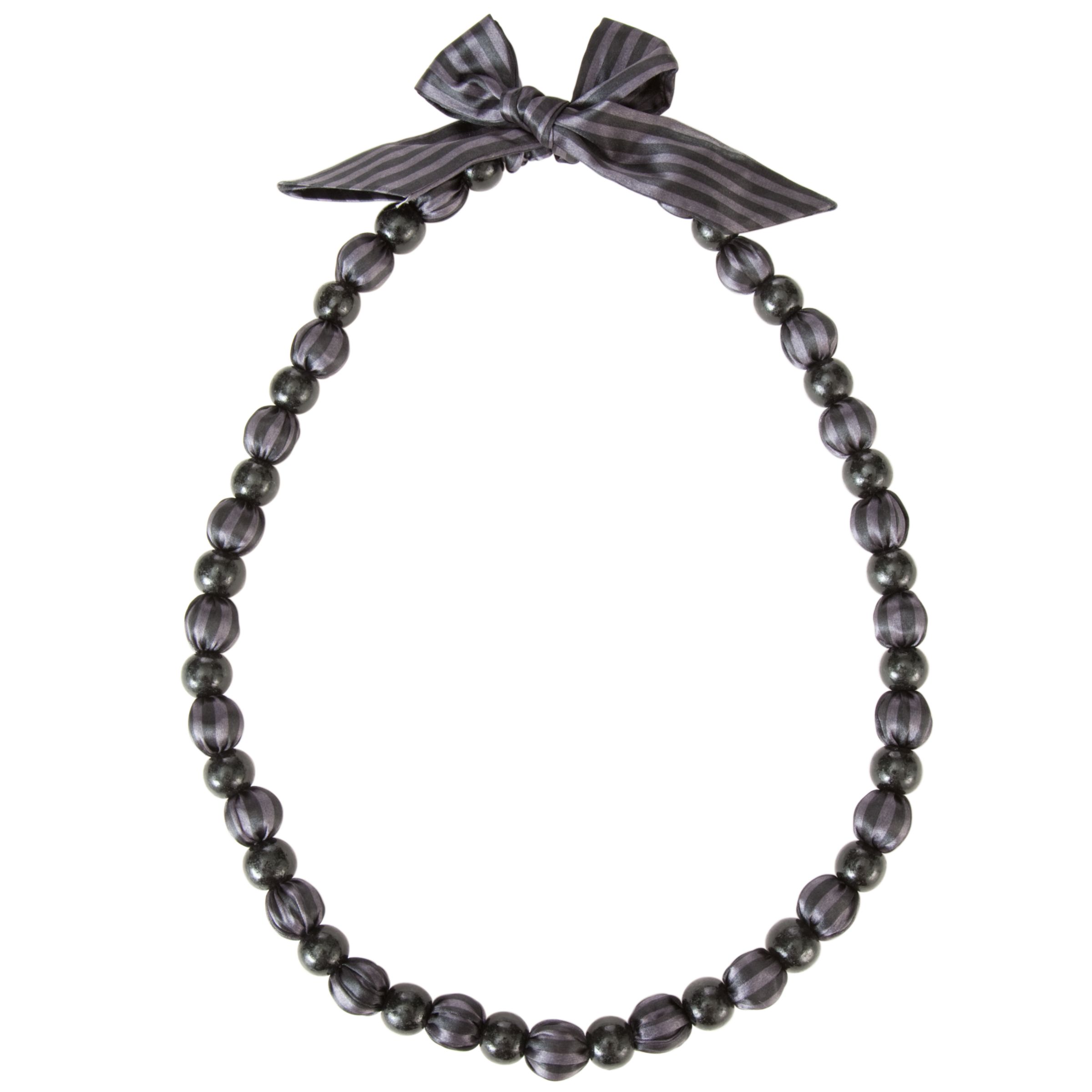 One Button Bow Tie Beaded Necklace