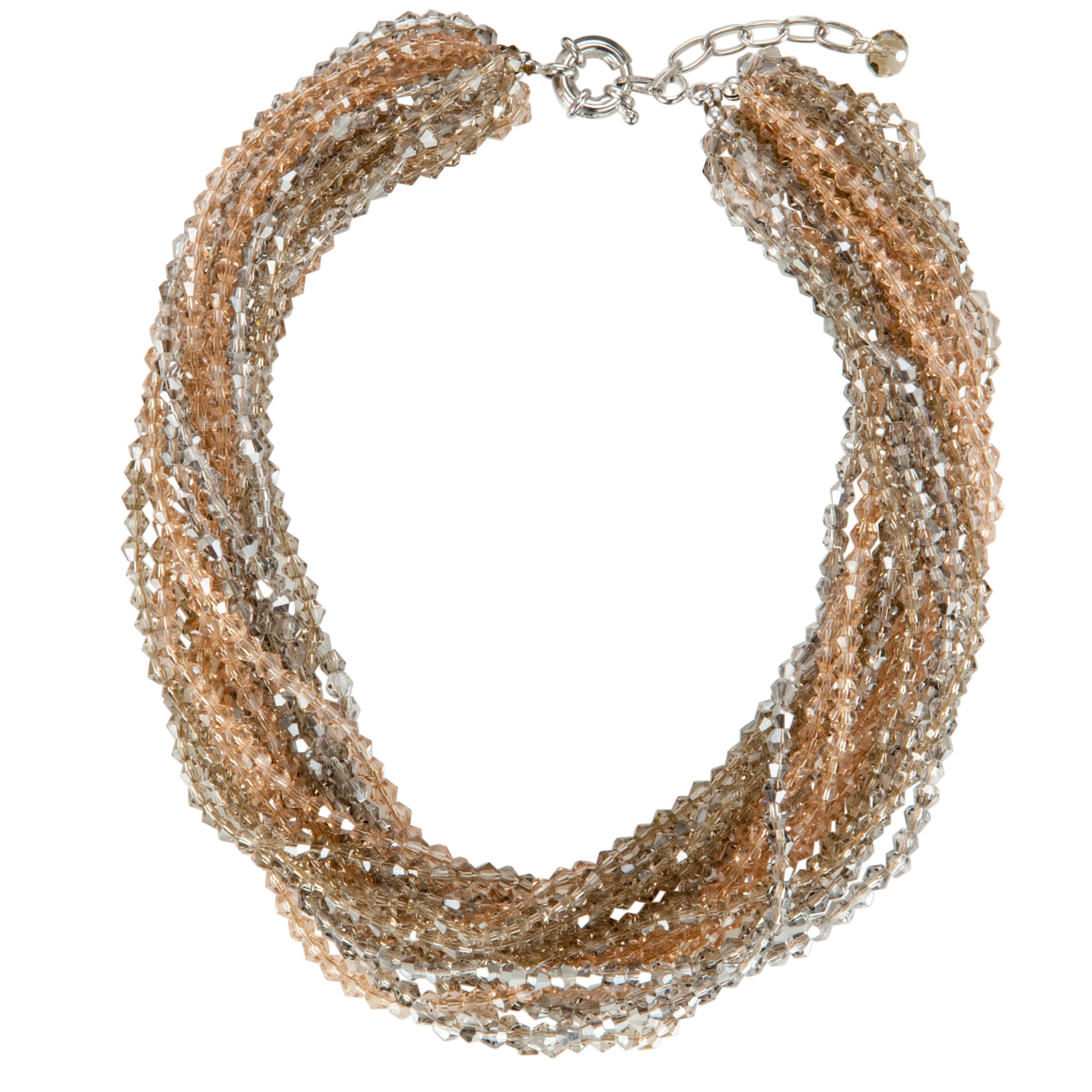 One Button Multi Strand Mini Facet Sparkle Necklace, Multi