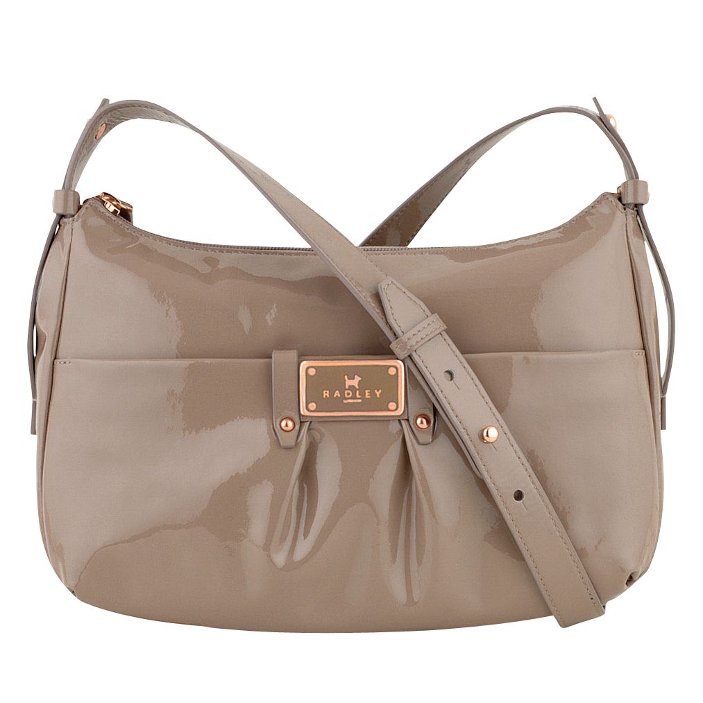 Radley Ealing Small Patent Across Body Handbag Grey