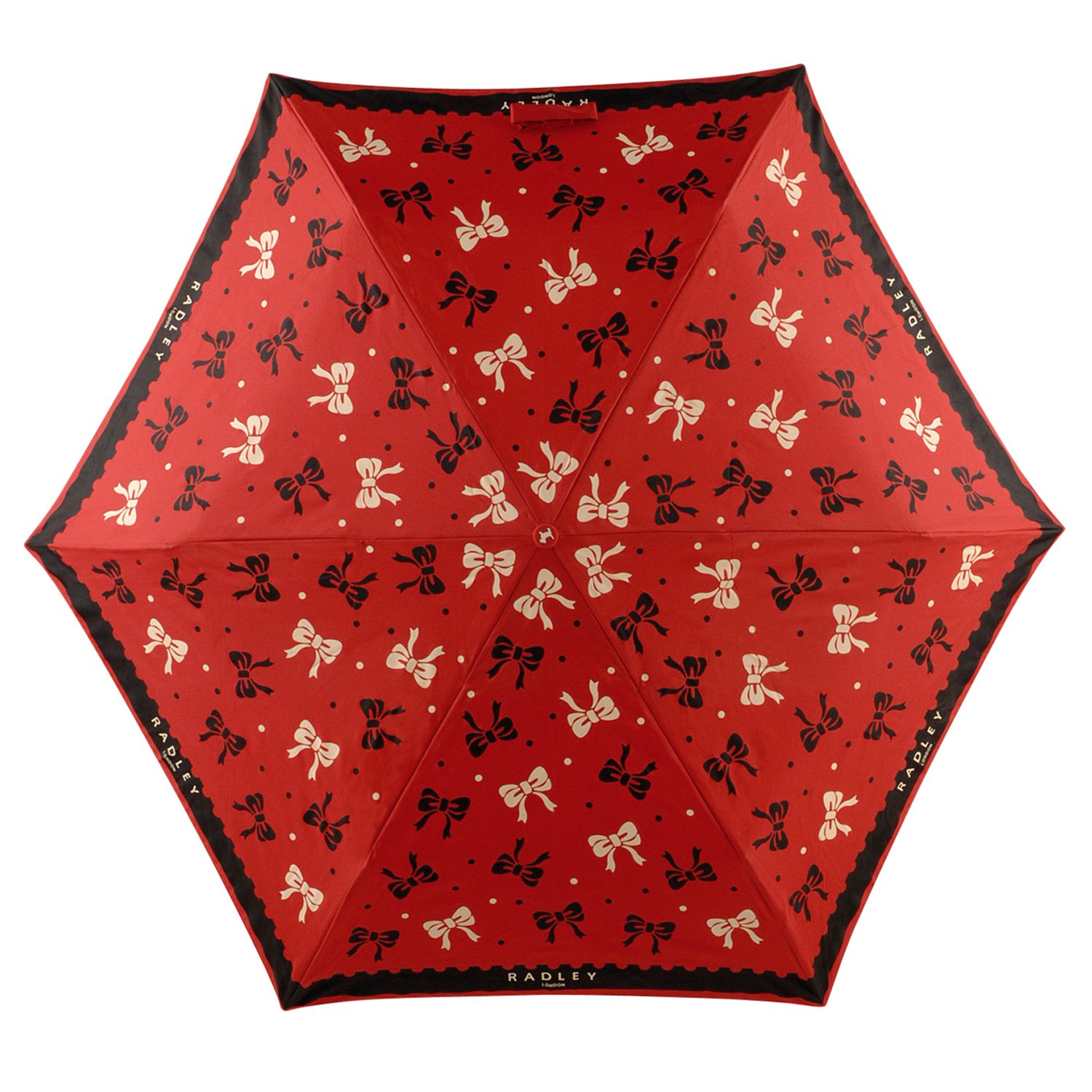 Radley D39Arblay Crook Handle Mini Telescopic Umbrella Red