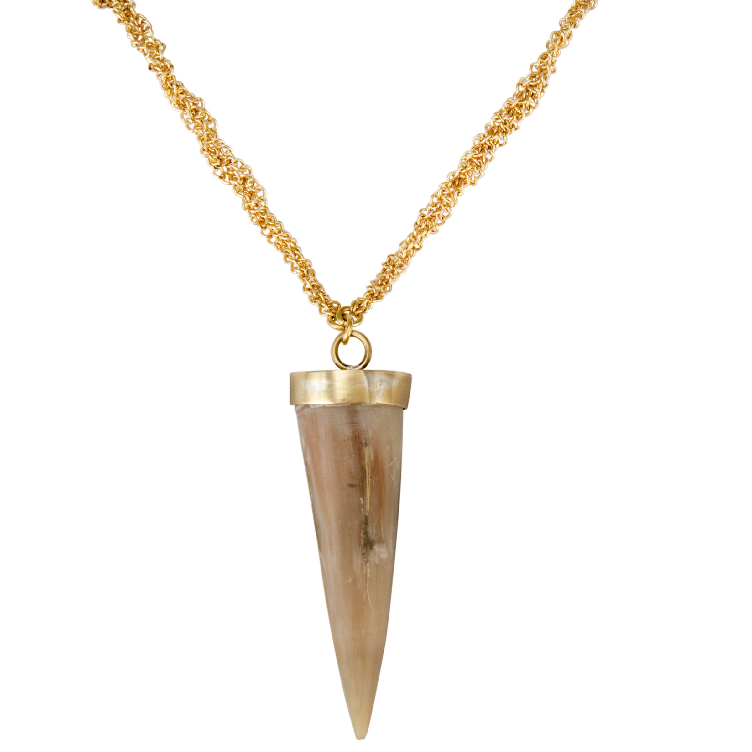 Made Eupe Pembe Horn Pendant Necklace