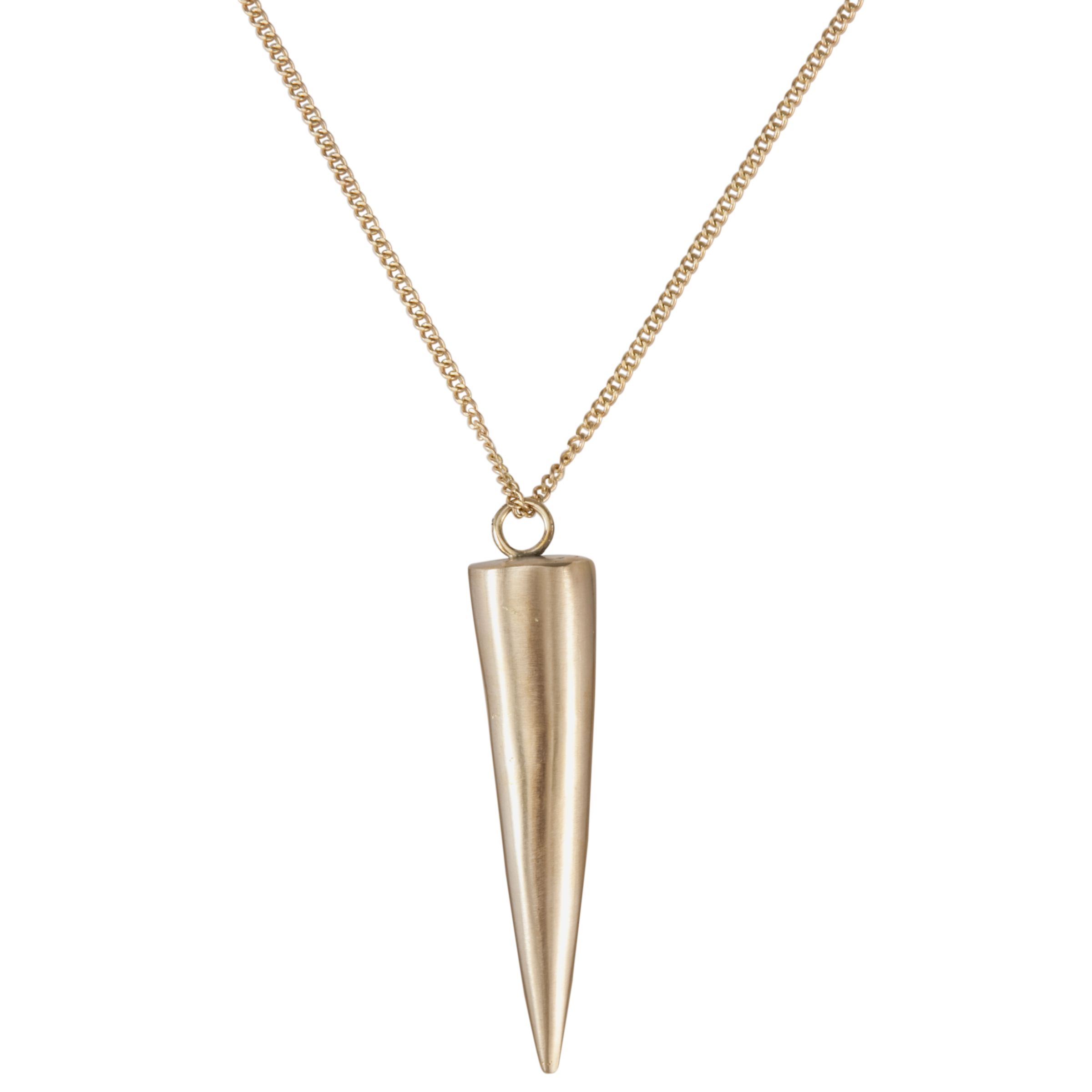 Made Large Brass Cone Pendant Necklace