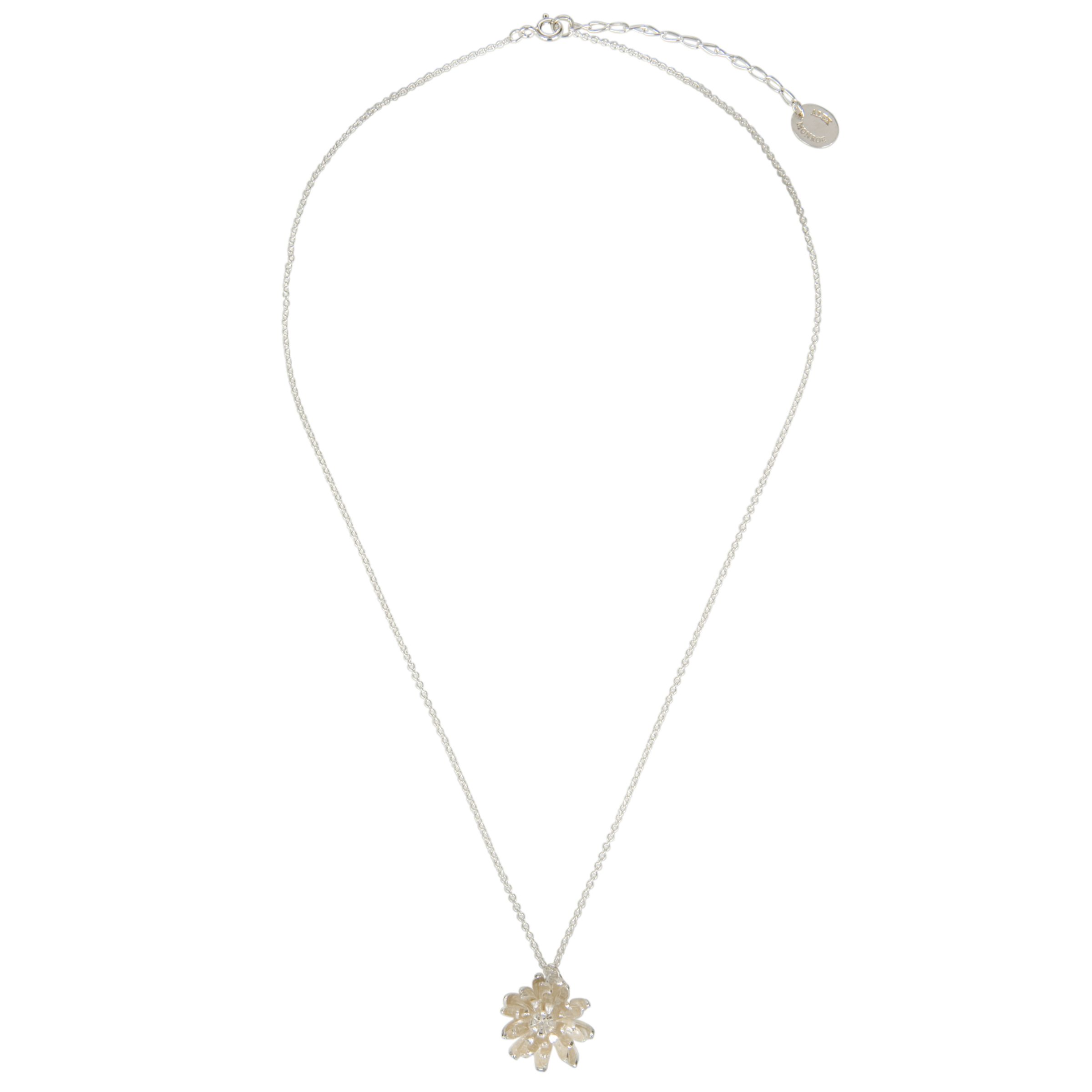 Alex Monroe Large Chrysanthemum Flower Necklace, Silver