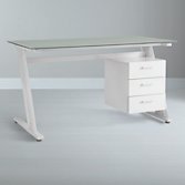 John Lewis Zane Desk, White, width 140cm