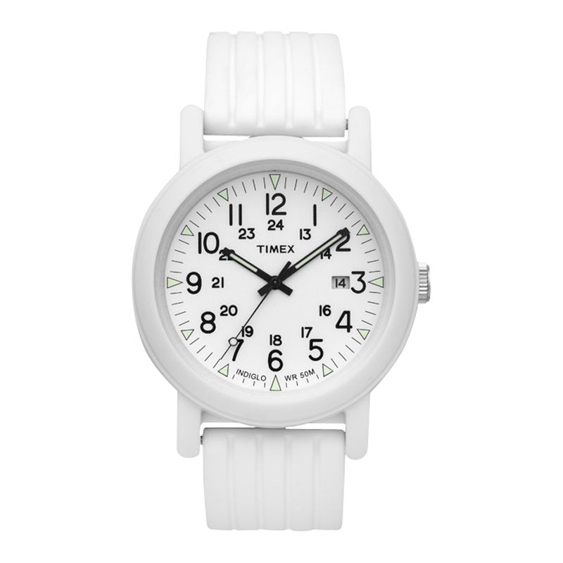 Timex T2N718 Unisex Original White Camper Silicone Strap Watch