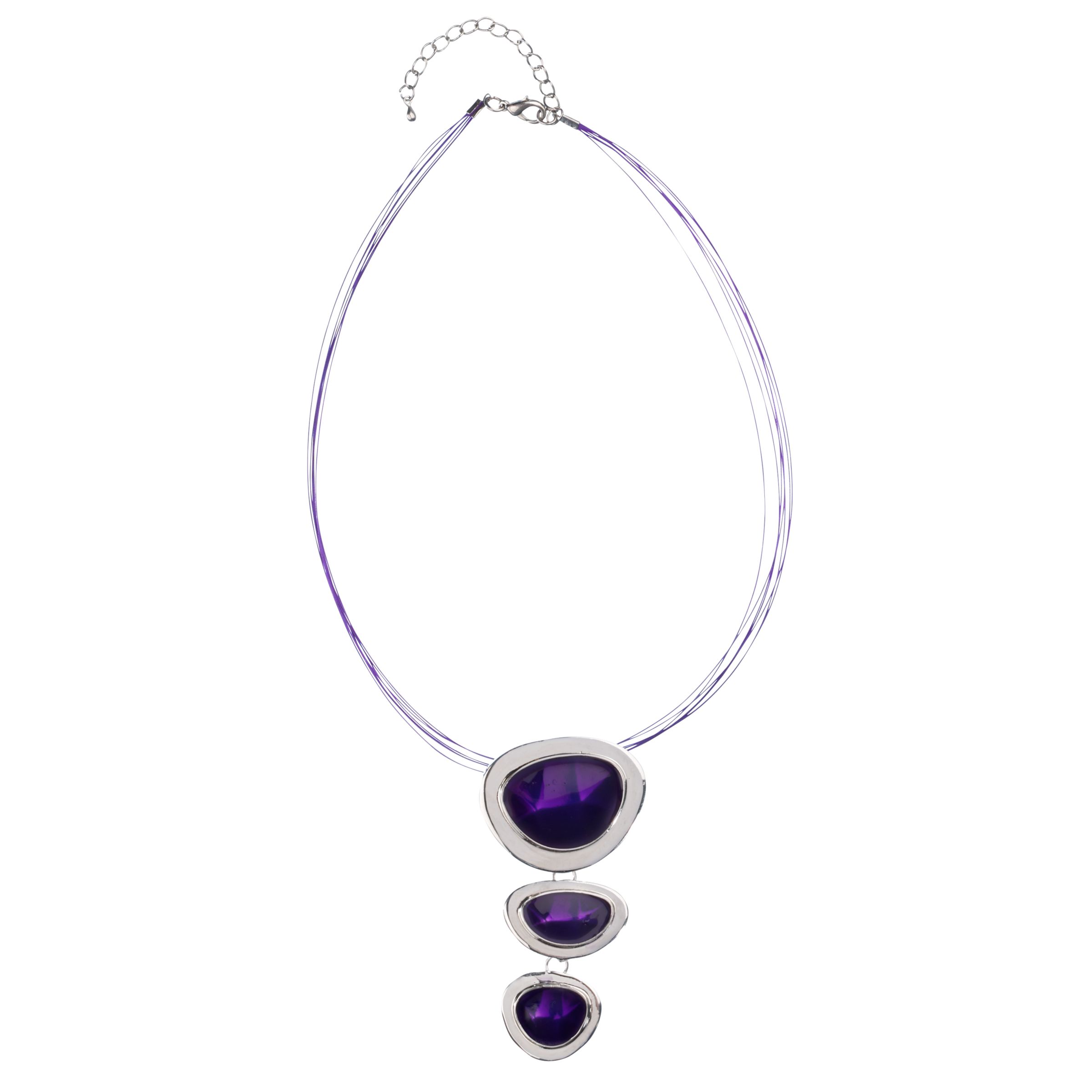 John Lewis Women Triple Drop Necklace, Purple