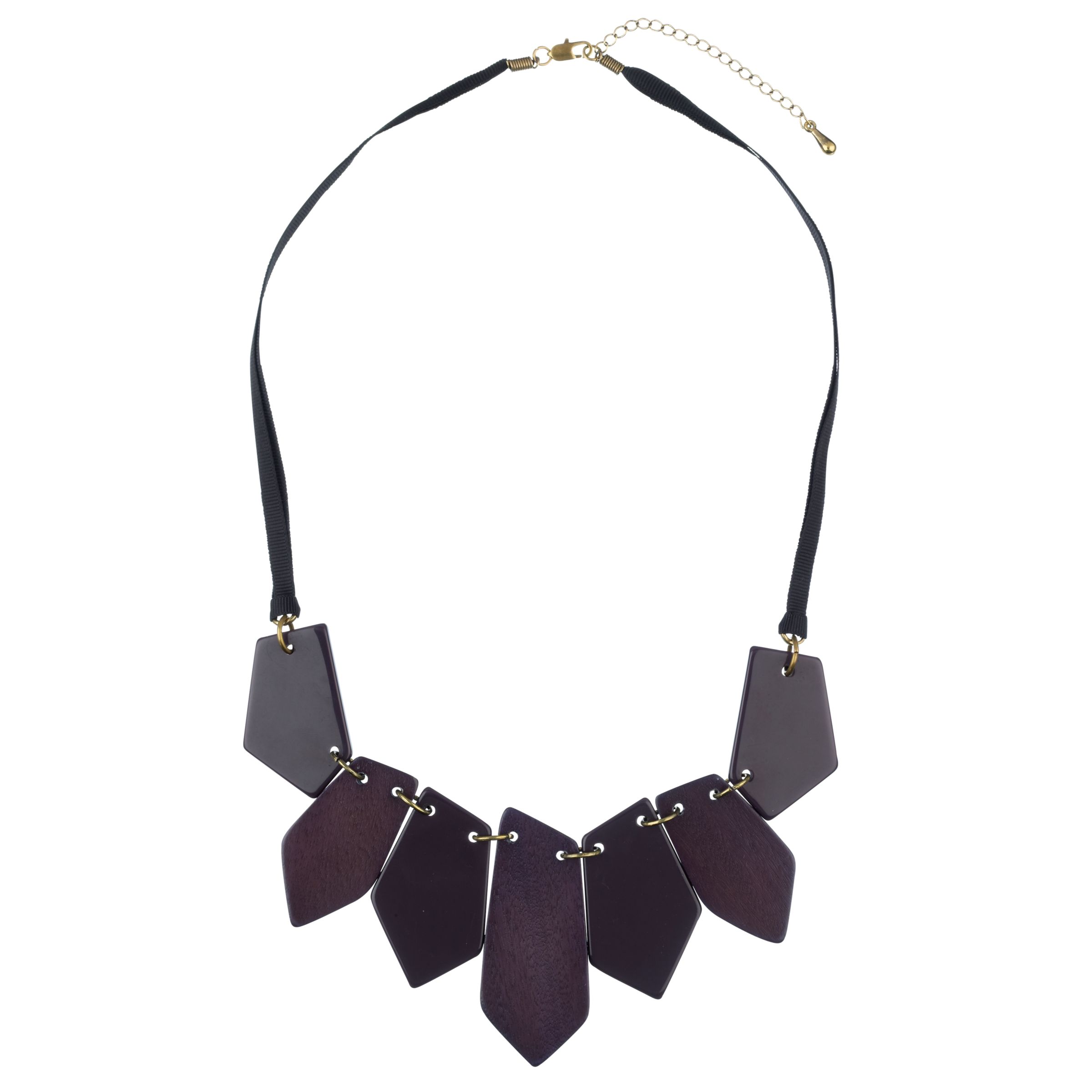 John Lewis Women Purple Statement Wood Necklace