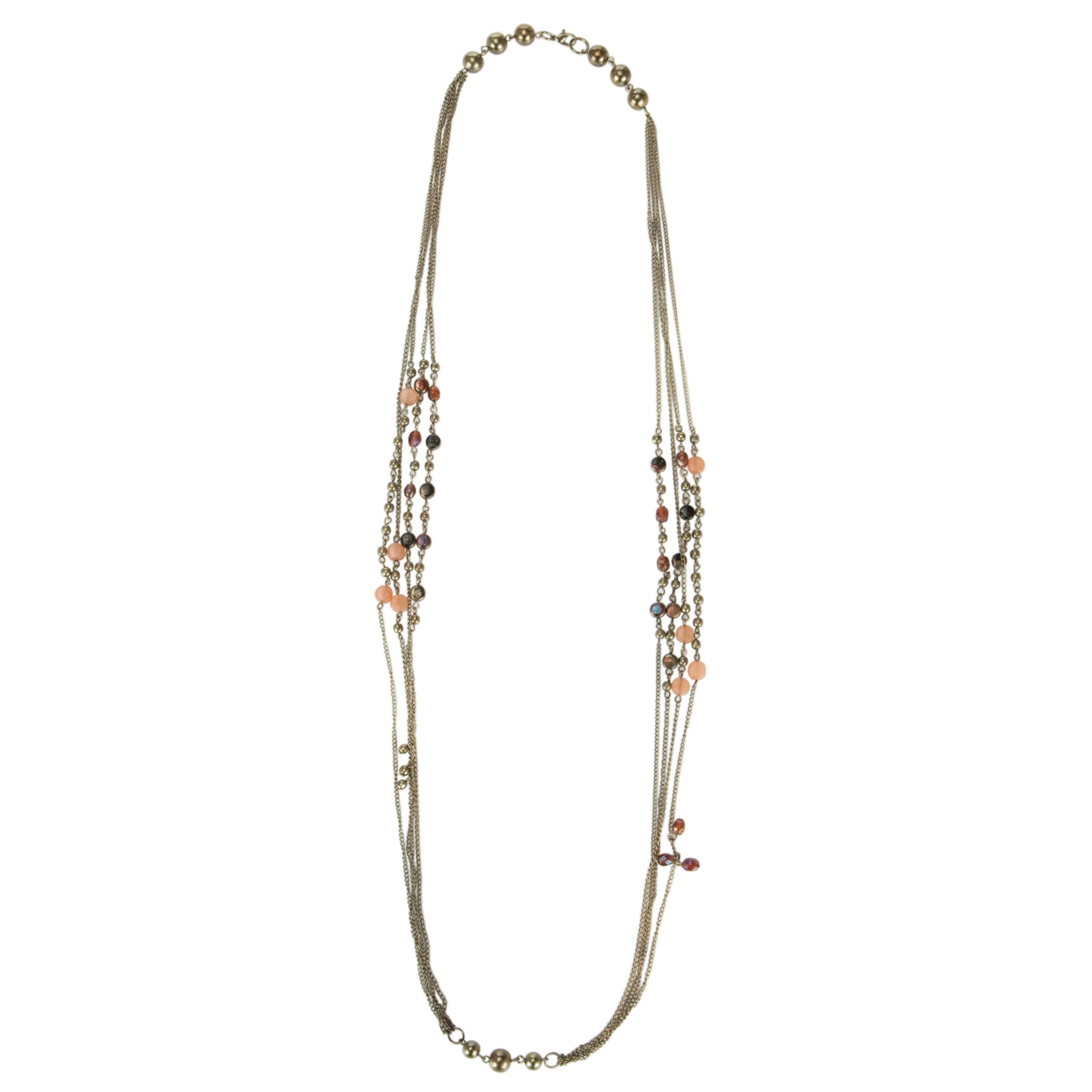 John Lewis Women 4 String Mix Bead Cluster Long Necklace, Multi