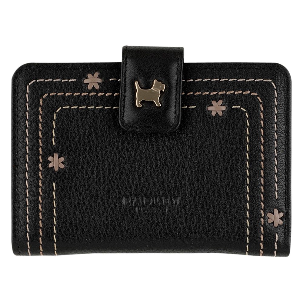 Radley Border Stitch Credit Card Holder Black