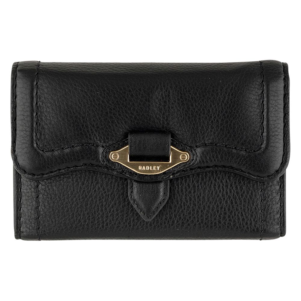 Radley Cheadle Leather Strap Detail Flapover Purse Black