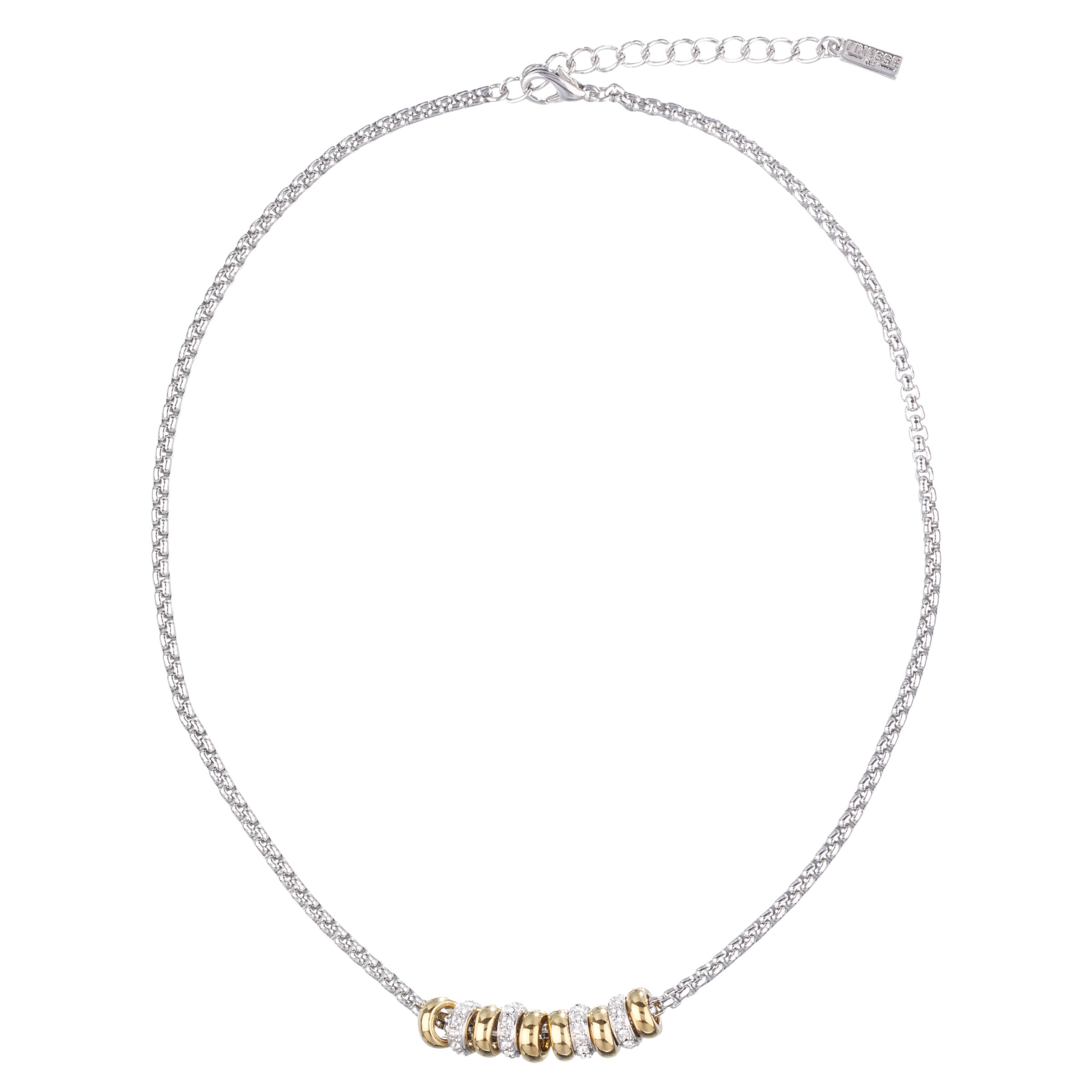 Finess Two Tone Crystal Ring Necklace